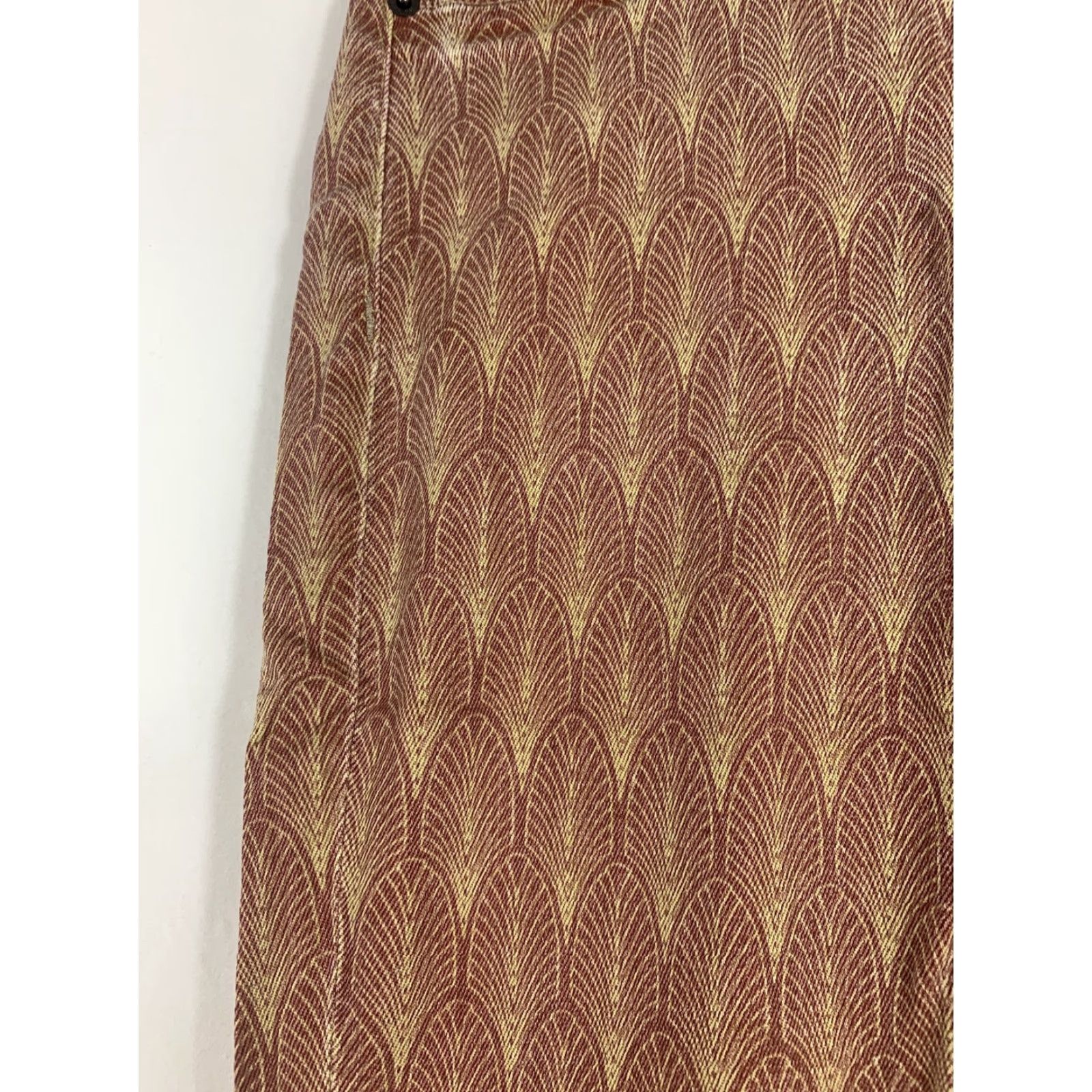 Hudson Hudson Womens Jeans Nico Mid Rise 25 Boho Bohemian Super Skinny Maroon Tan Red 28in Inseam Womens Size 42" / US 20 - 3 Thumbnail