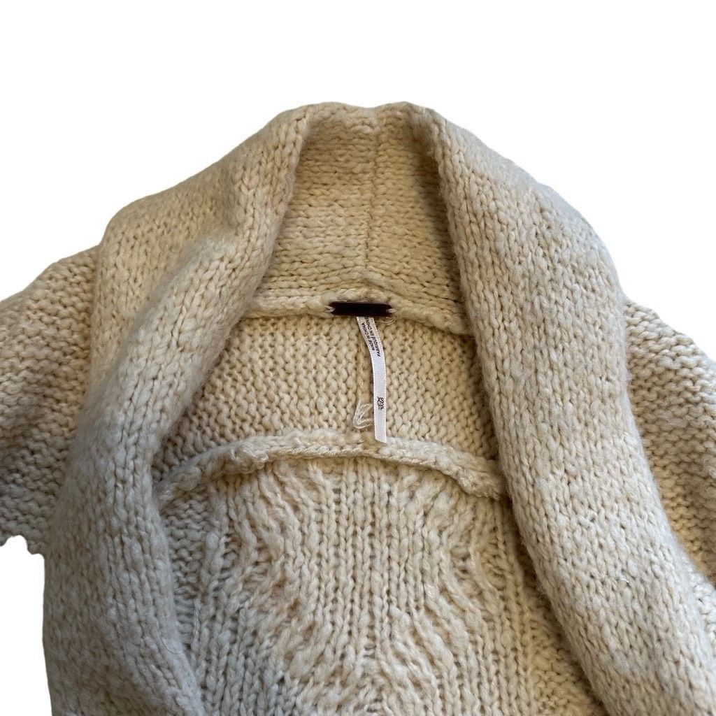 Free People Free People Wool Blend Knit Warm Cream Cardigan Sweater Fall Size XS / US 0-2 / IT 36-38 - 6 Thumbnail