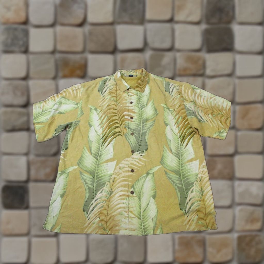 Tommy Bahama Tommy Bahama Shirt Mens XL Green Floral Silk Button Up Size US XL / EU 56 / 4 - 1 Thumbnail