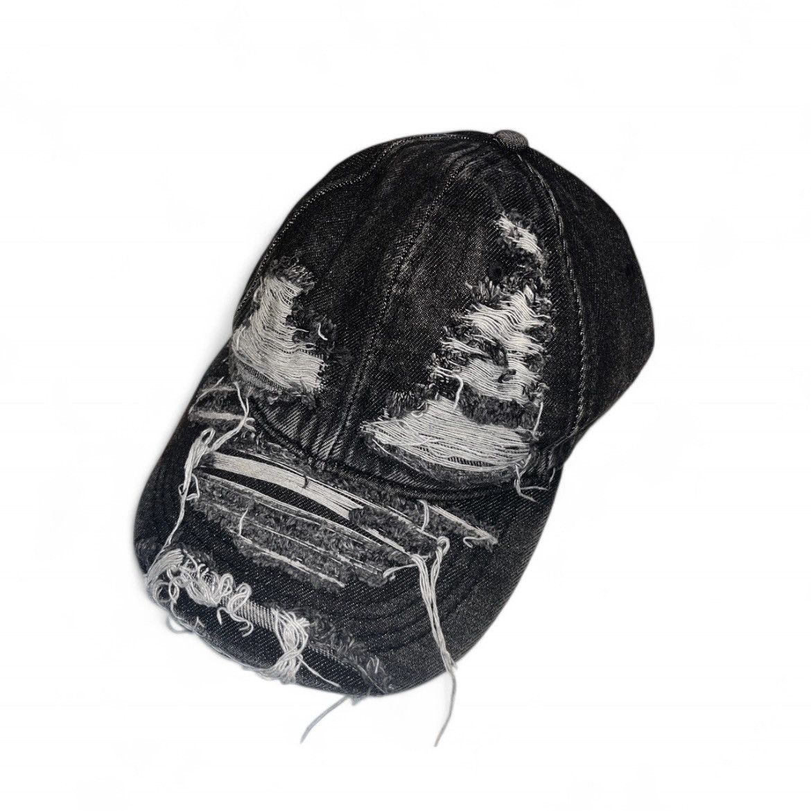 Japanese Brand Denim Black Ripped Streetwear Vintage baseball cap Size ONE SIZE - 3 Thumbnail