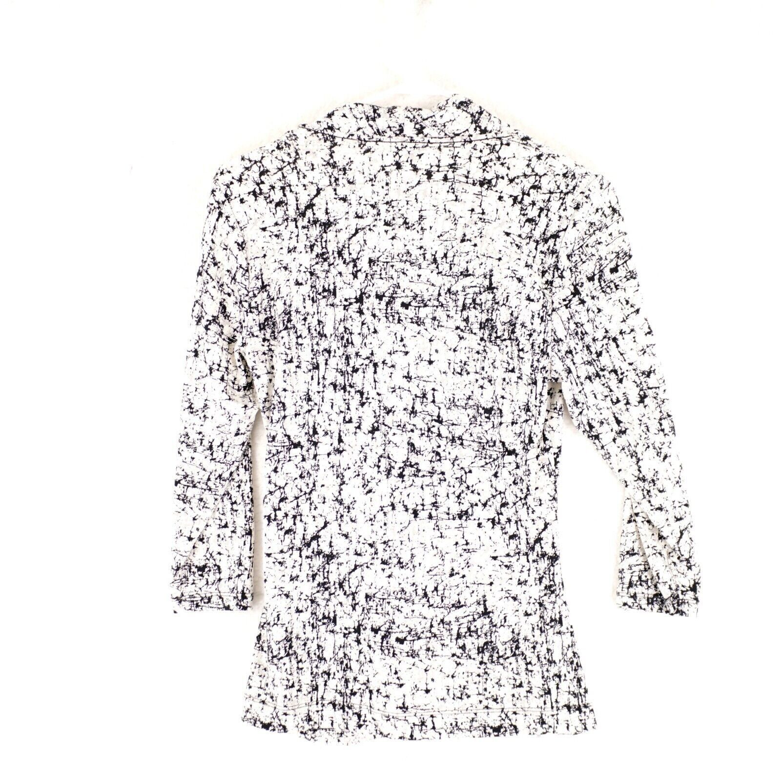 Other Chaus New York Medium Tunic White Black Top Deep V Neck Side Size M / US 6-8 / IT 42-44 - 3 Thumbnail