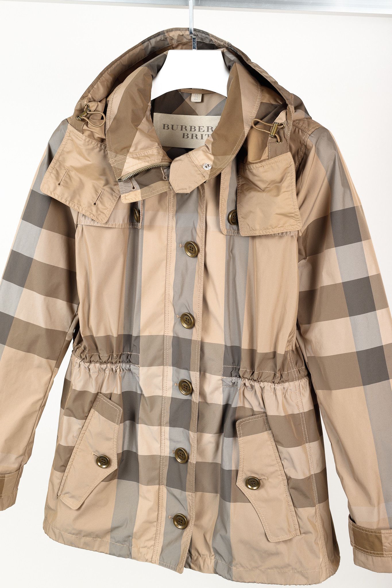 Burberry Burberry Brit Light-Brown Check Rain Jacket Size M / US 6-8 / IT 42-44 - 3 Thumbnail