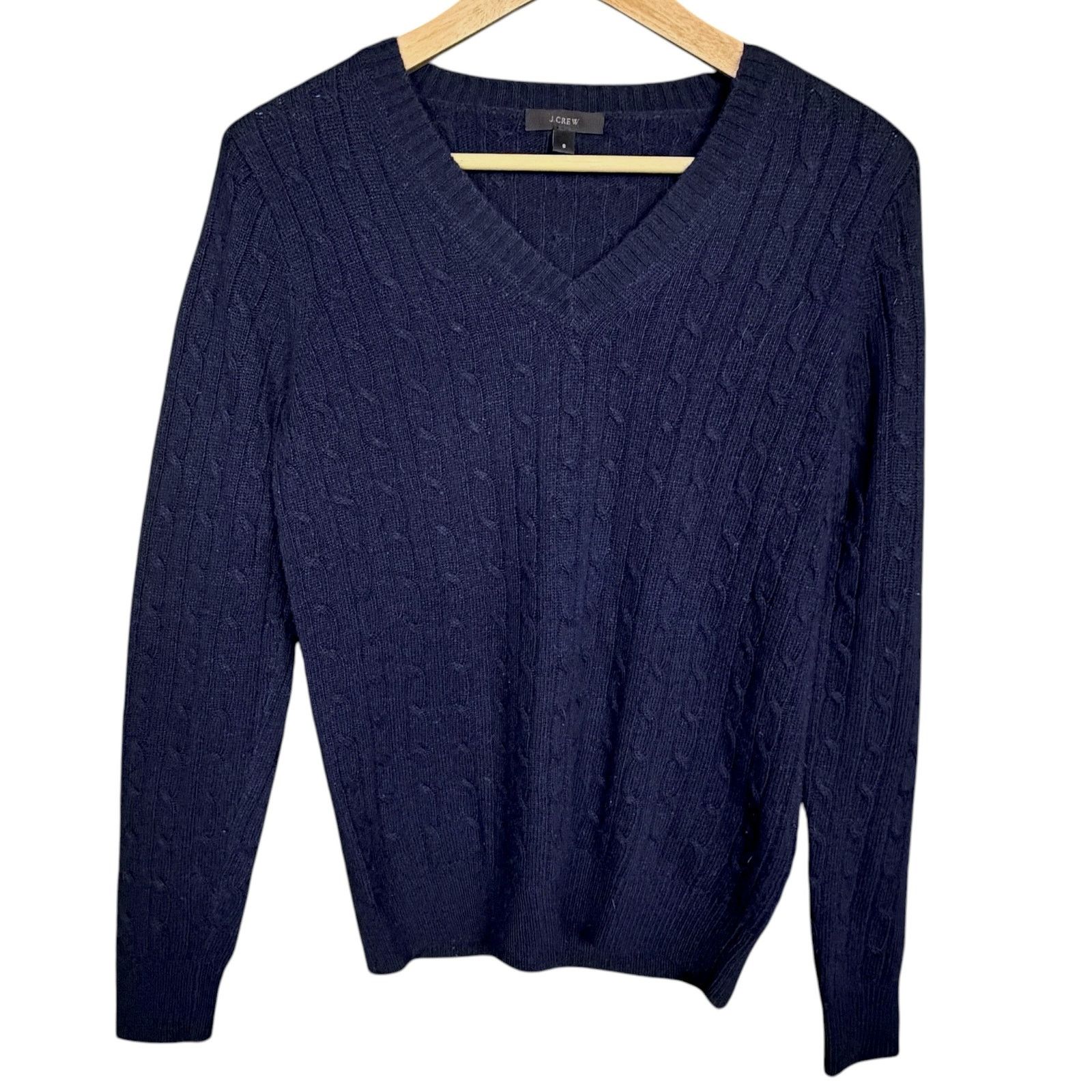 J.Crew J. Crew Women's Small V-Neck Wool Blend Cable Knit Sweater Size S / US 4 / IT 40 - 6 Thumbnail