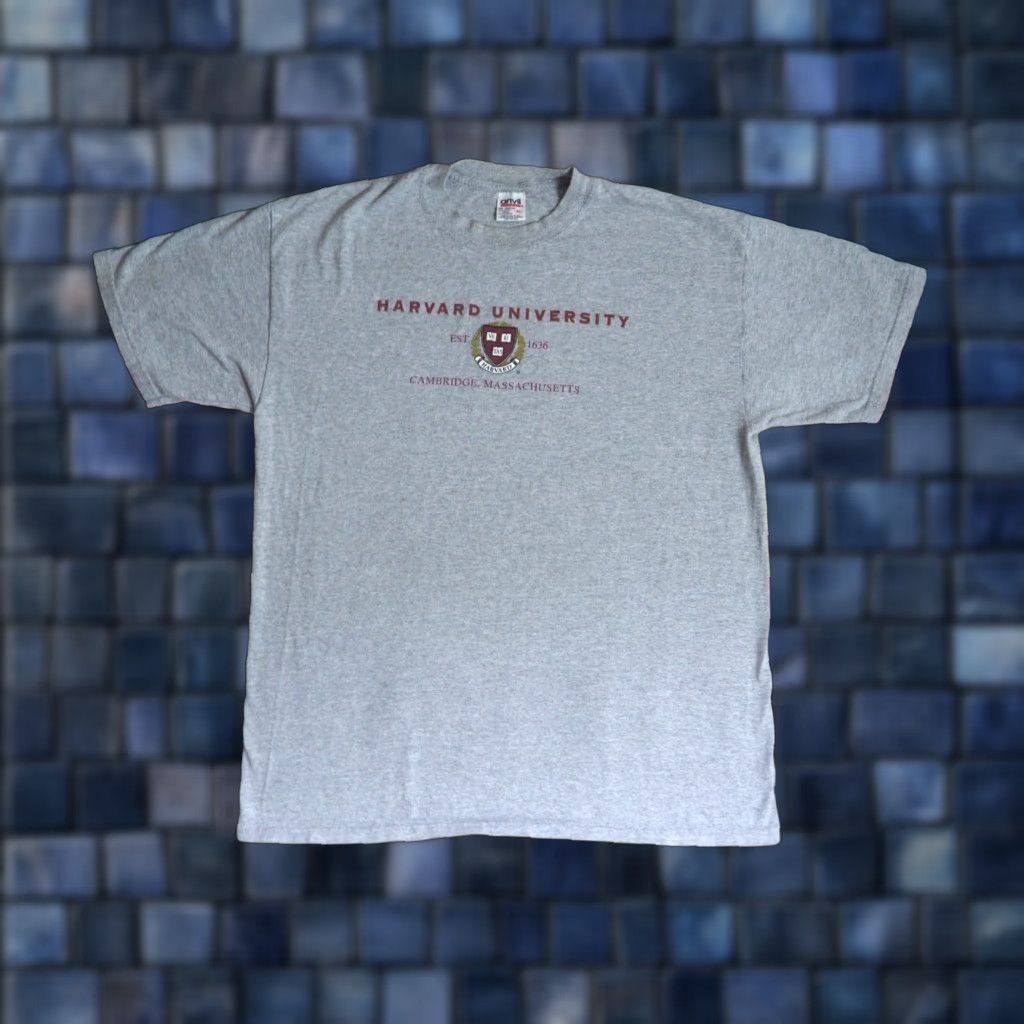 Anvil VTG 90s Y2k Anvil Harvard University Cambridge Gray College Ivy Tee T-Shirt XL Shirt Mens XS? Size US XL / EU 56 / 4 - 1 Thumbnail