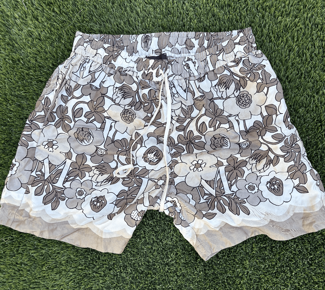 AMIRI Floral printed SILK shorts - GRAY