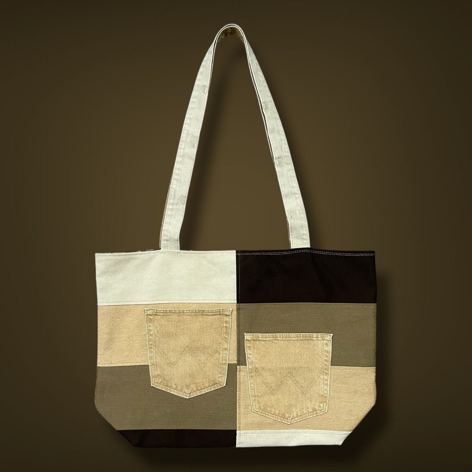 Handmade × Vintage Handmade Bag Patchwork Denim Tote Bag Shoulder Bag Canvas Size ONE SIZE - 1 Thumbnail