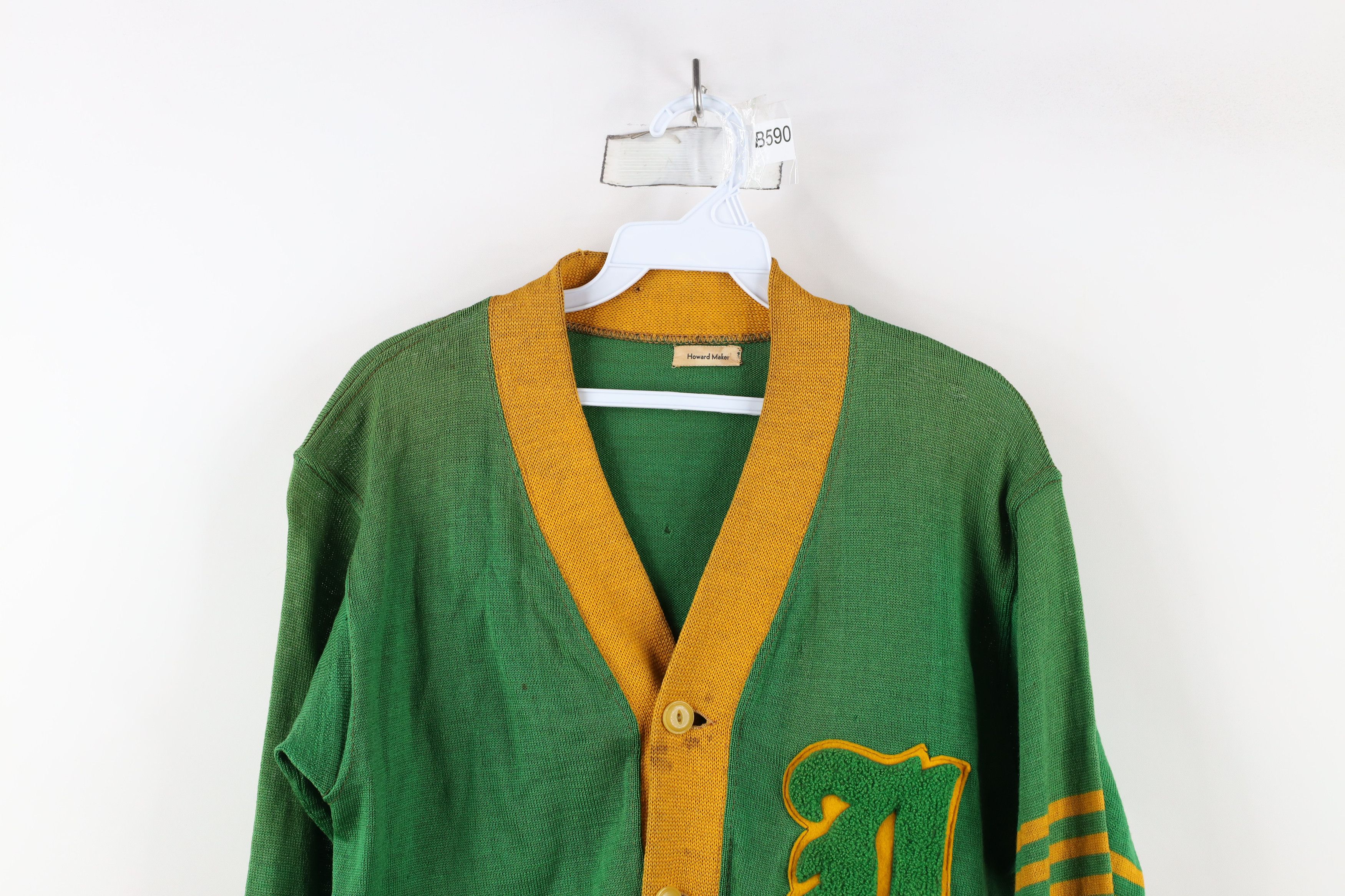 Vintage Vintage 50s Streetwear Stitch Varsity Letterman Sweater Size US M / EU 48-50 / 2 - 2 Thumbnail