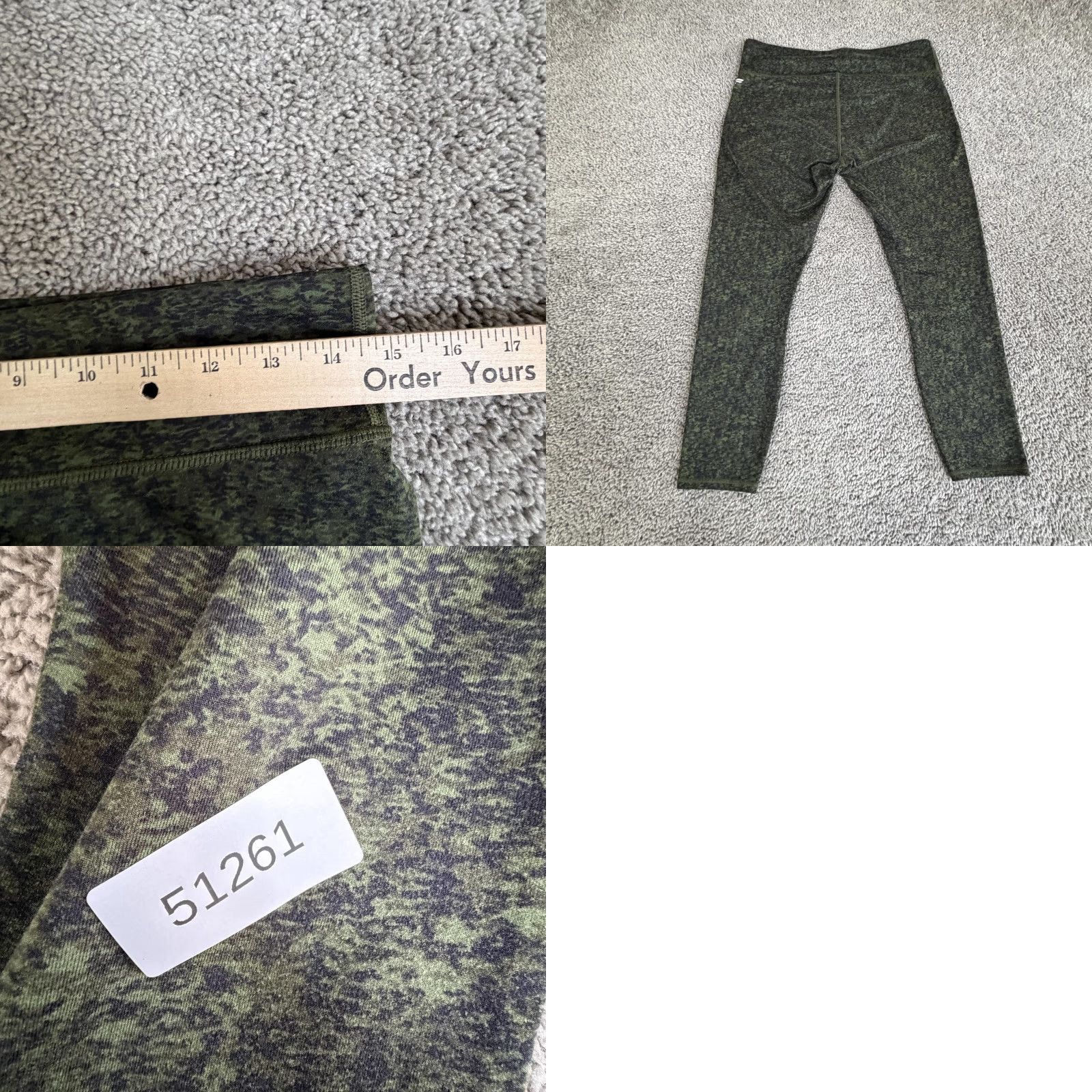 Fabletics Fabletics Leggings Womens M Green Flecked Ankle Reflective Activewear Size 32" / US 10 / IT 46 - 8 Thumbnail