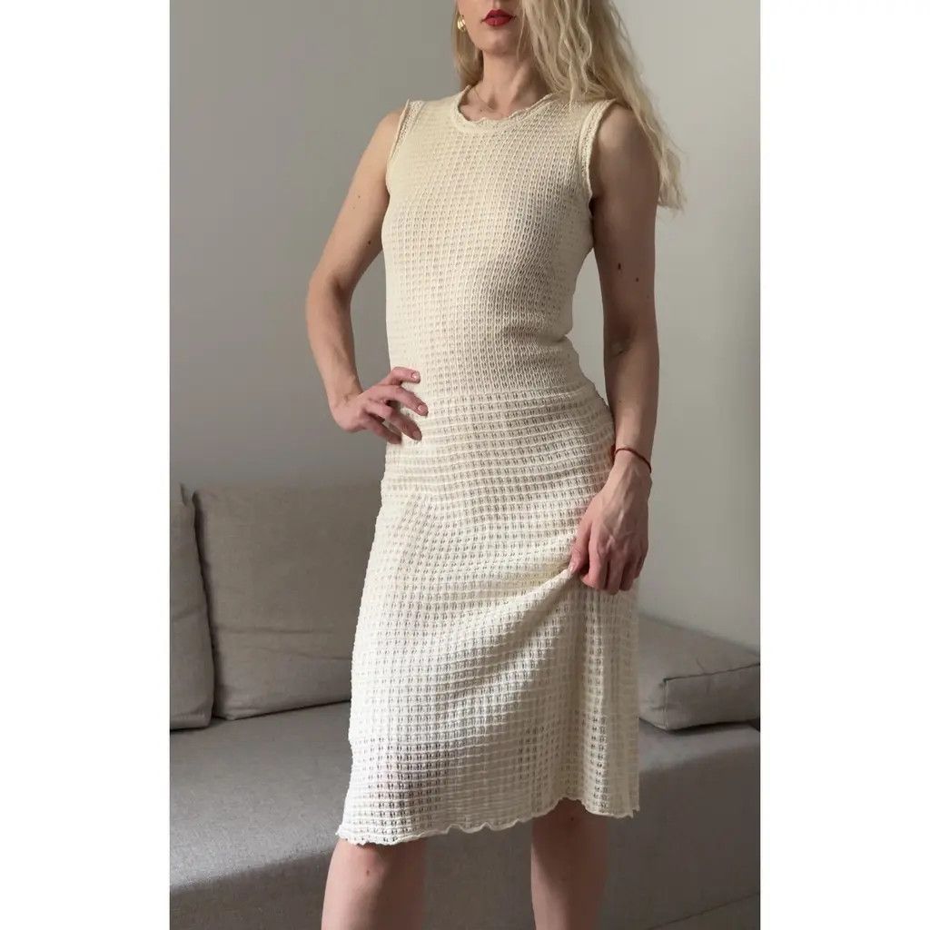 Louis Vuitton Louis Vuitton Knit Wool Mid-Length Dress Ivory Cream Size M Size M / US 6-8 / IT 42-44 - 1 Thumbnail