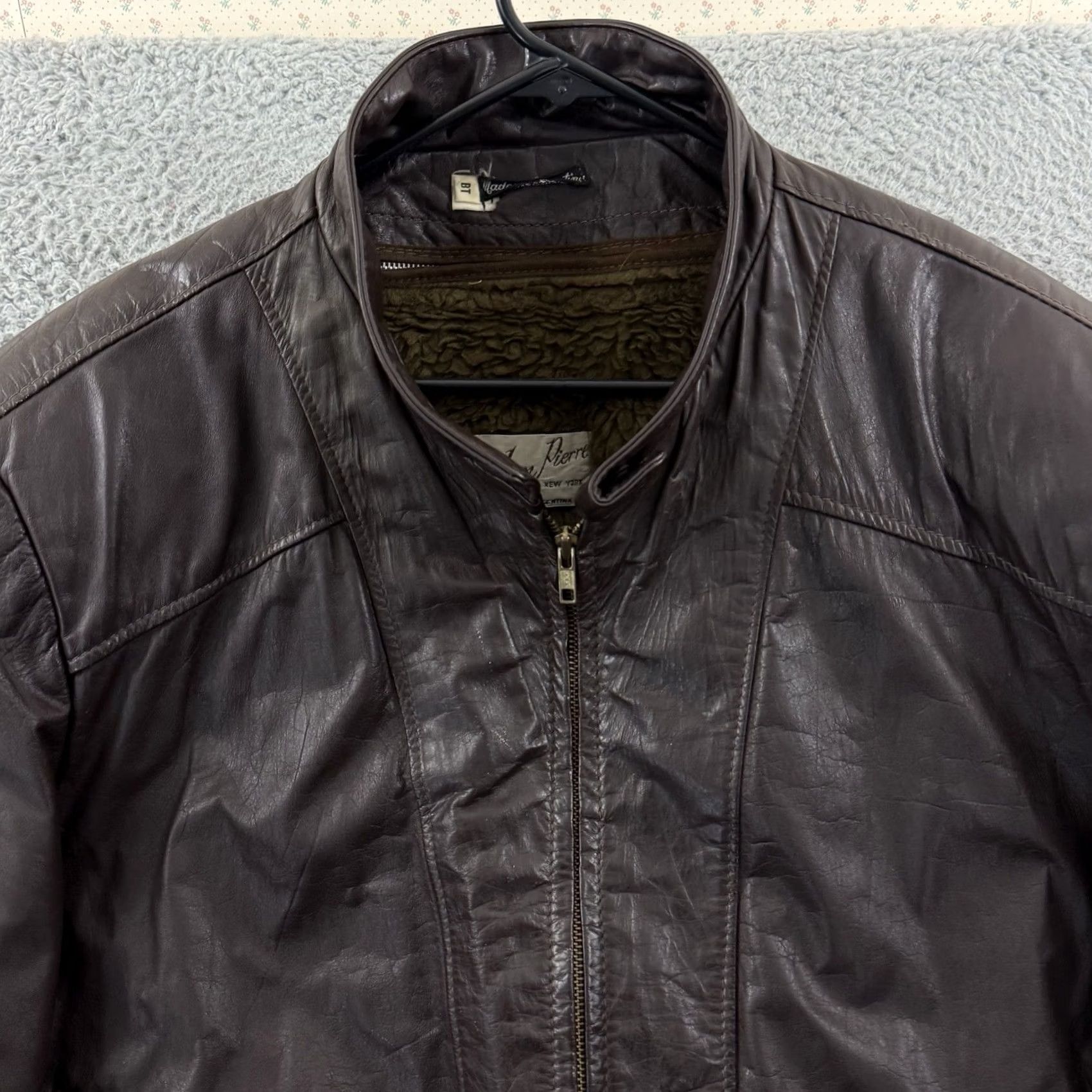 Vintage VINTAGE Jean Pierre Leather Jacket Men XL Brown 80s Biker Grunge Lined Moto Jacket Size US 36 / EU 52 - 3 Thumbnail