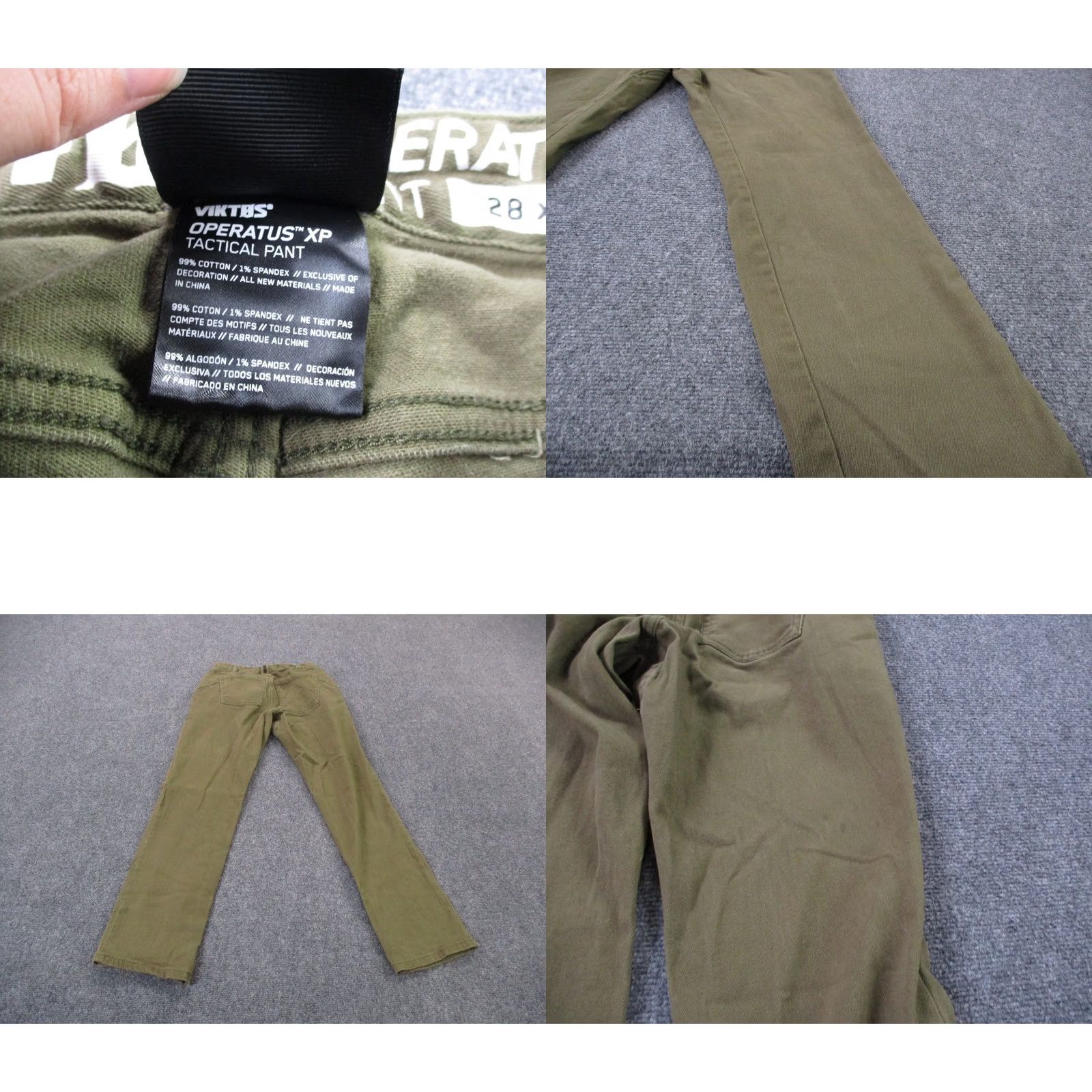Vintage VIKTOS Pants Mens 28 X 30 Green Canvas Straight Tech Operatus XP Tactical Pants Mens 28 Green Canvas Straight Chino Vintage Viktos Mens Size US 28 / EU 44 - 8 Thumbnail