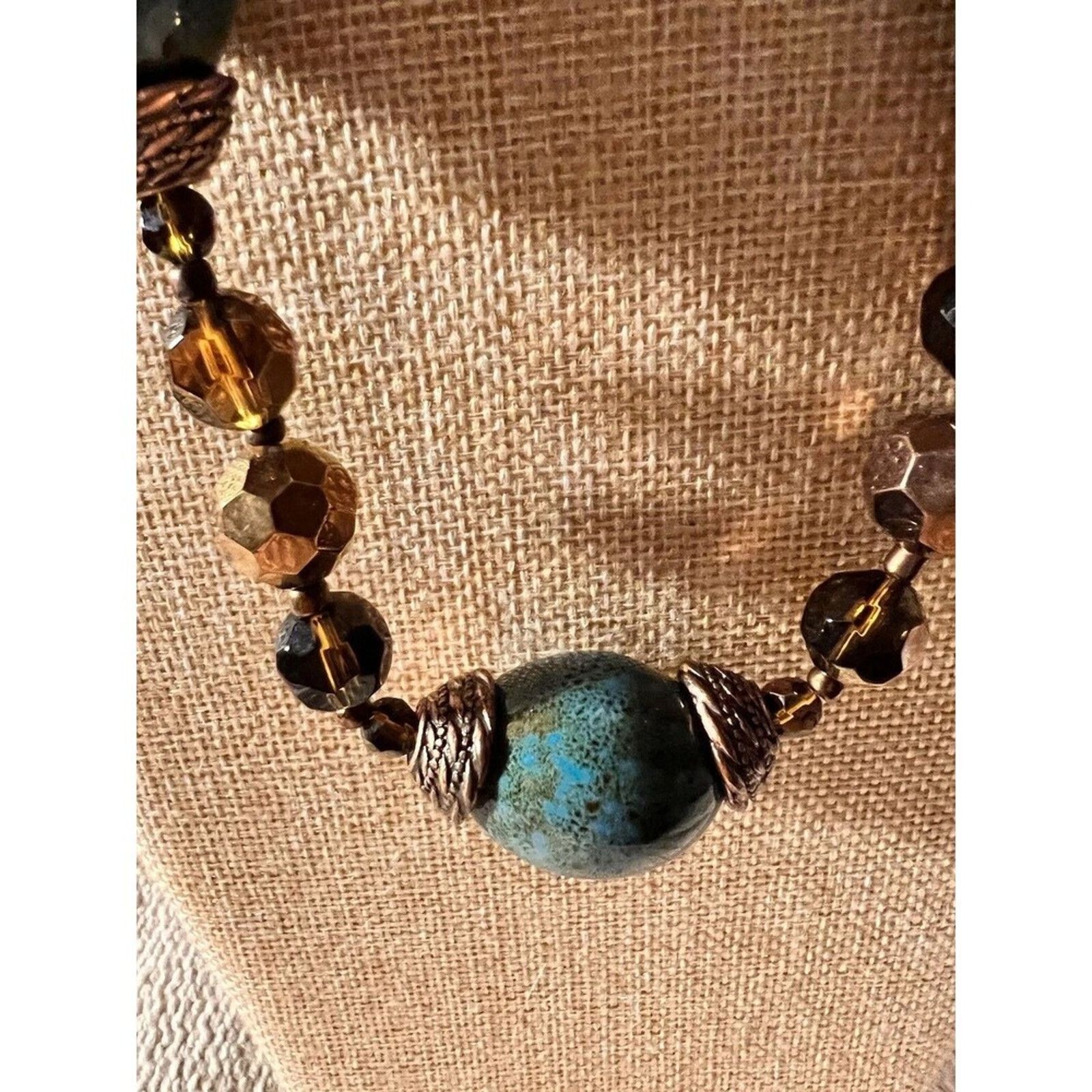 Other Premier Design Aztec Beads Glass & Brass Necklace Size ONE SIZE - 8 Thumbnail