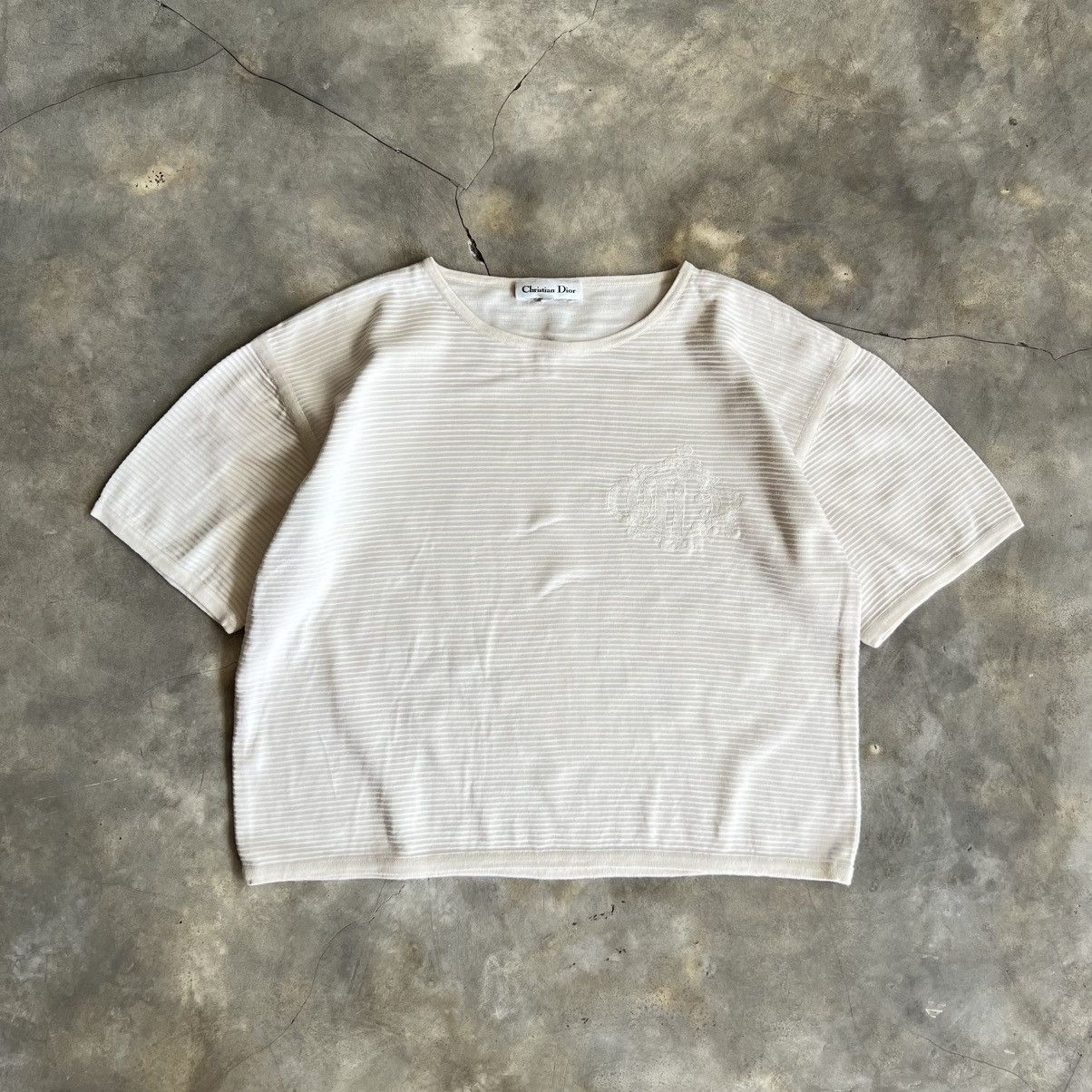 Christian Dior Monsieur Vintage 1990s Christian Dior Ribbed Boxy Shirt Size M / US 6-8 / IT 42-44 - 1 Thumbnail
