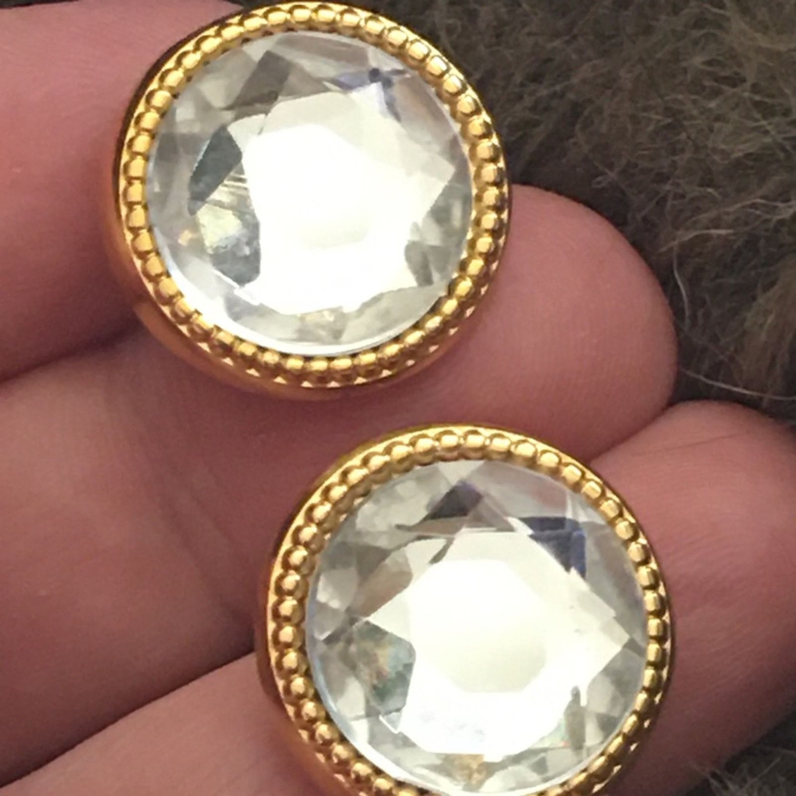 Vintage Vintage 80s set of two faceted glass button covers Size ONE SIZE - 3 Thumbnail