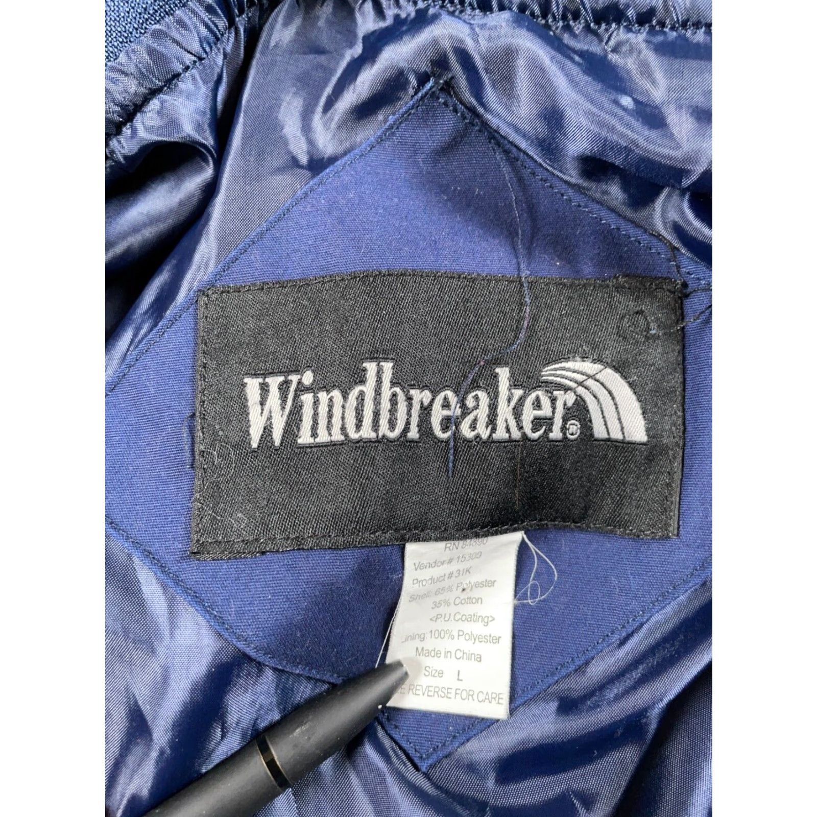 Vintage VINTAGE Bomber Jacket 80s Preppy Blue L Men Regular Zip Pockets Band Collar Full Zip Pockets Size US L / EU 52-54 / 3 - 3 Thumbnail
