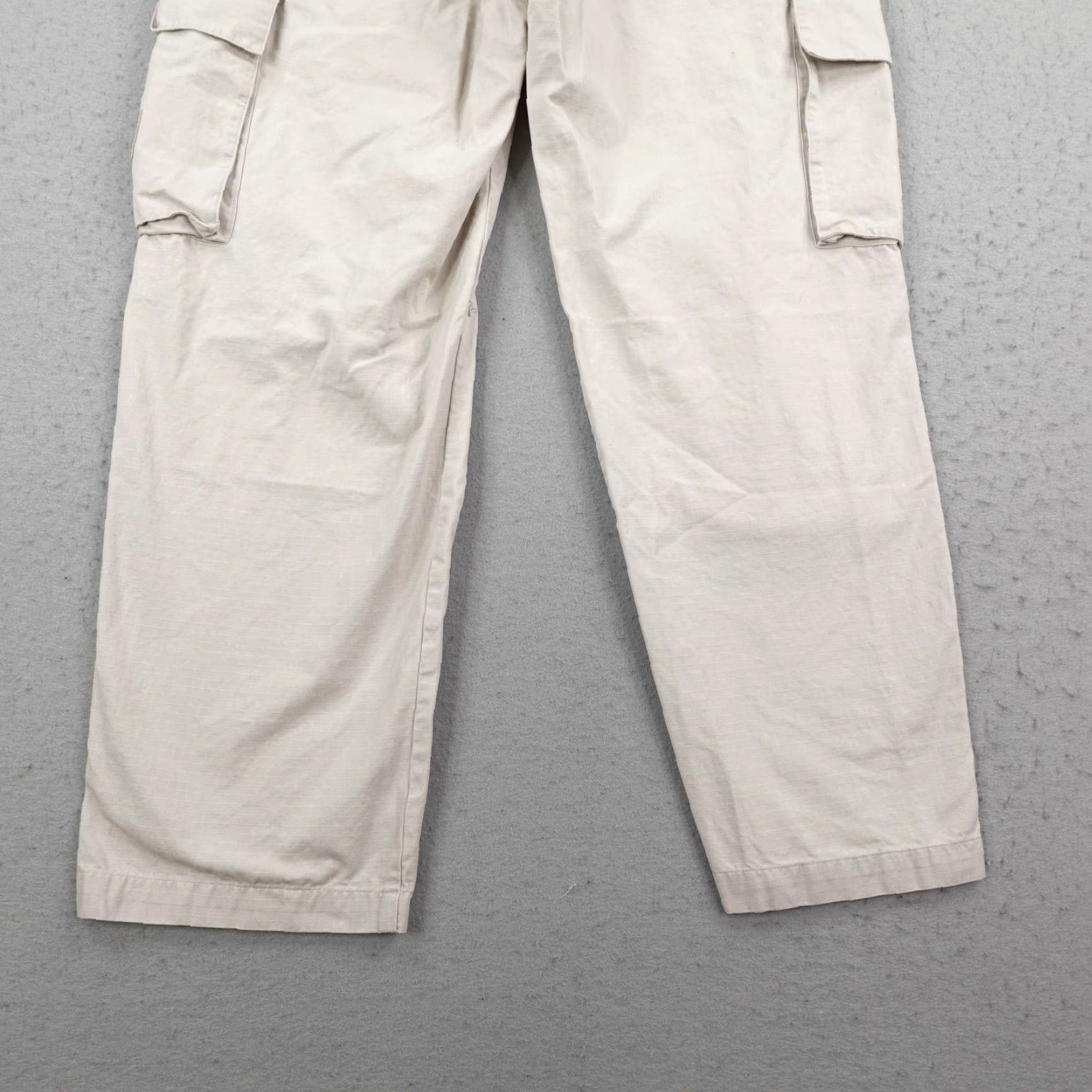 Alo Alo Pants Mens 34R Khaki Beige Tan Ripstop Cargo Trouser Baggy Loose Utility Pants Size US 34 / EU 50 - 7 Thumbnail
