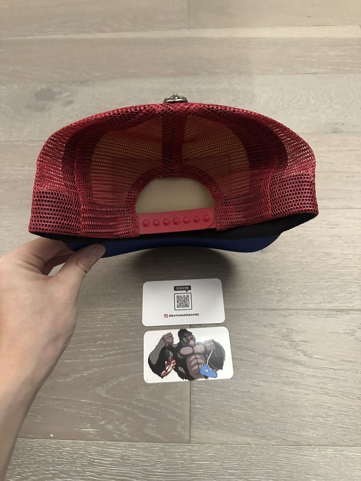 Chrome Hearts Chrome Hearts FUCK Hollywood Trucker Hat 'Blue/White/Red' Size ONE SIZE - 3 Thumbnail