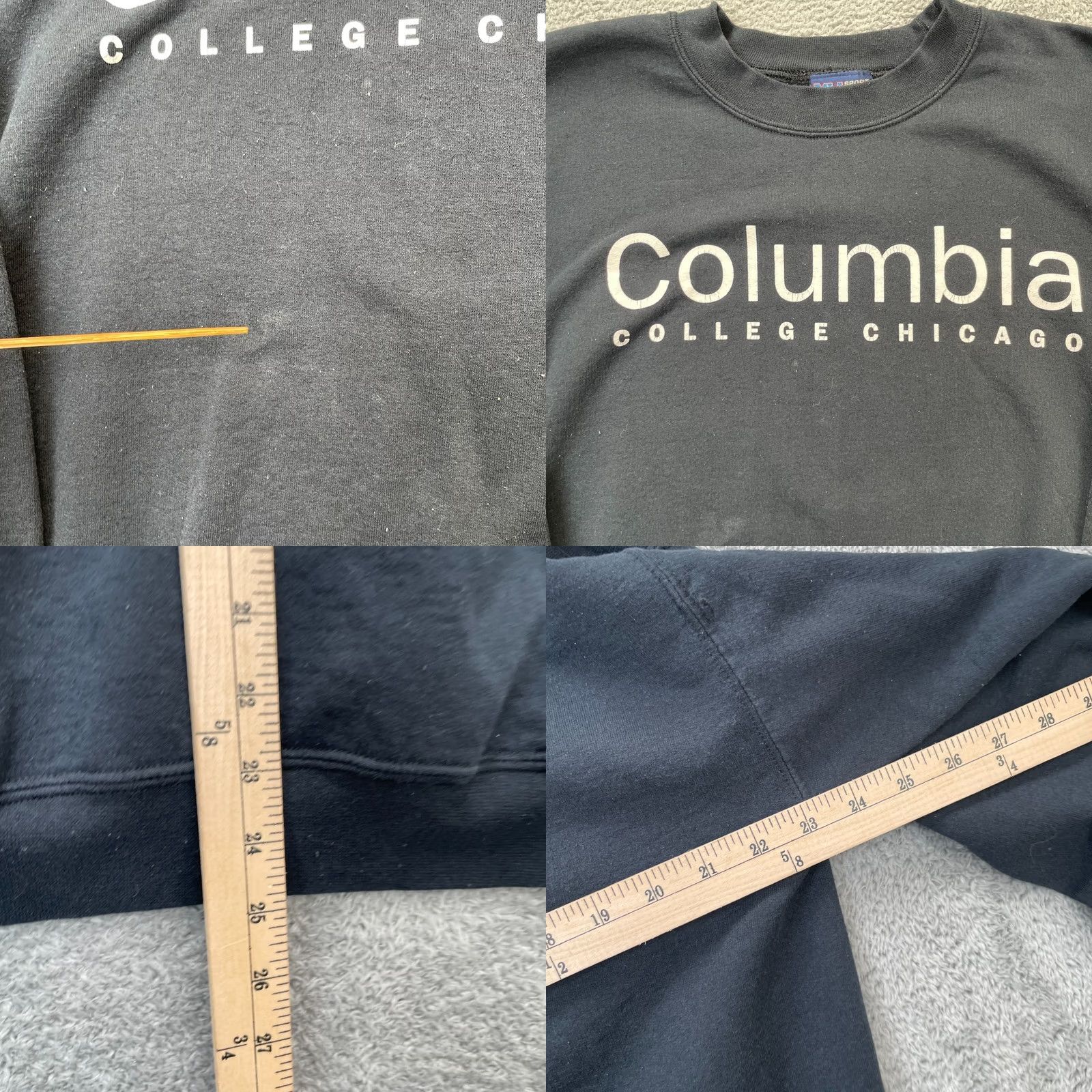 Vintage Columbia College Chicago Sweatshirt Mens Large Black Cotton Fleece Lined Graphic Size US L / EU 52-54 / 3 - 8 Thumbnail