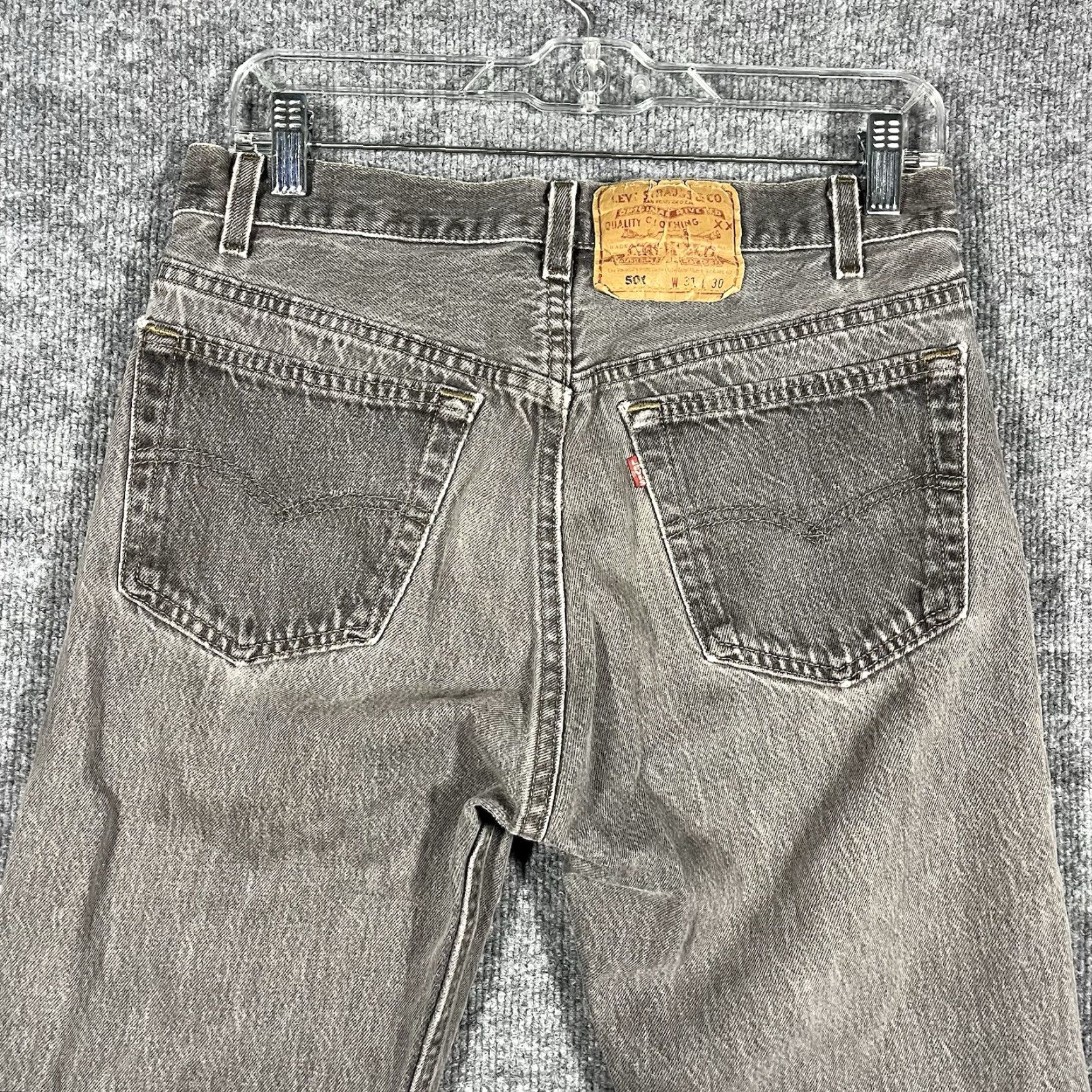 Levi's VINTAGE Levi's 501 Jeans Button Fly Straight 30x29 Black USA Distressed Men's Size US 30 / EU 46 - 2 Thumbnail