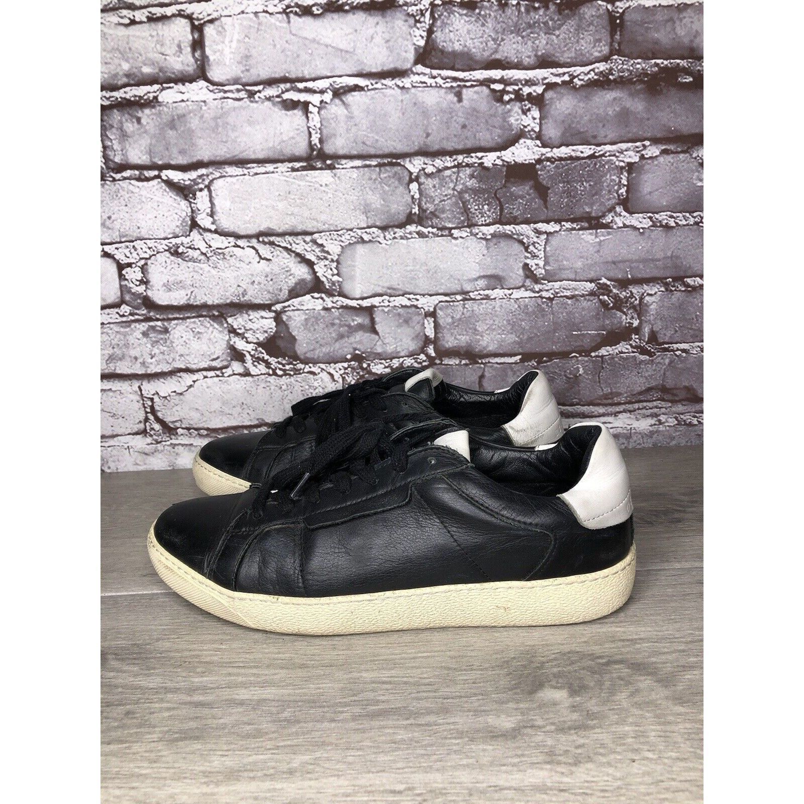 Allsaints AllSaints Sheer Black White Leather Low Casual Sneakers Wome Size US 9 / IT 39 - 3 Thumbnail
