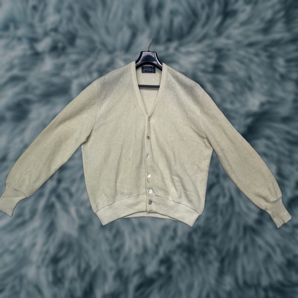 Vintage VINTAGE Arnold Palmer Robert Bruce Sweater Mens Medium Beige Cardigan 80s Size US M / EU 48-50 / 2 - 1 Thumbnail