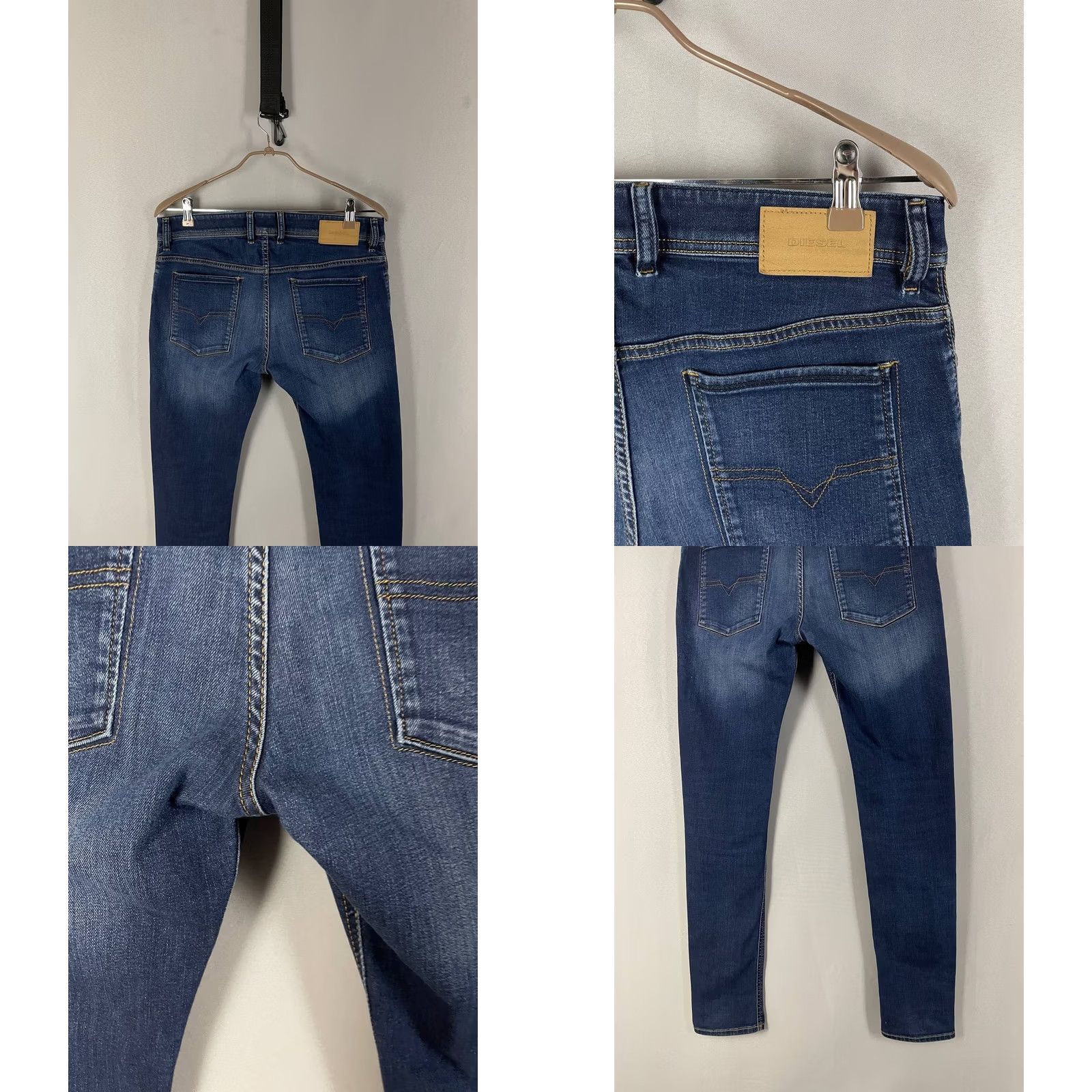 Diesel Diesel Sleenker Jeans Size 32 Navy Cotton Denim Skinny Leg Zip Fly Button Mens Size US 32 / EU 48 - 8 Thumbnail
