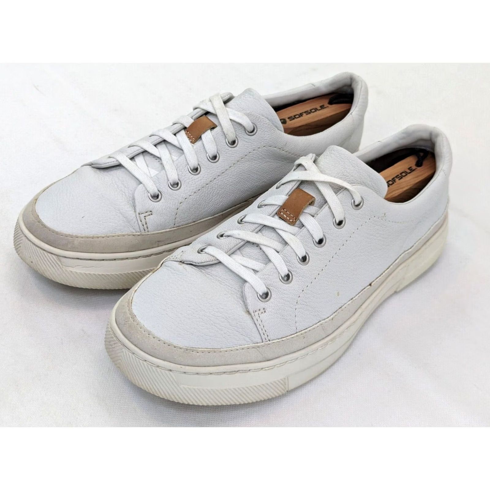 Clarks Clarks TOR England Leather Low Top Shoe Mens 10 White Ball of Lace Casual Boots Leather Upper & Insole Leather Size 10 M White Size US M / EU 48-50 / 2 - 4 Thumbnail