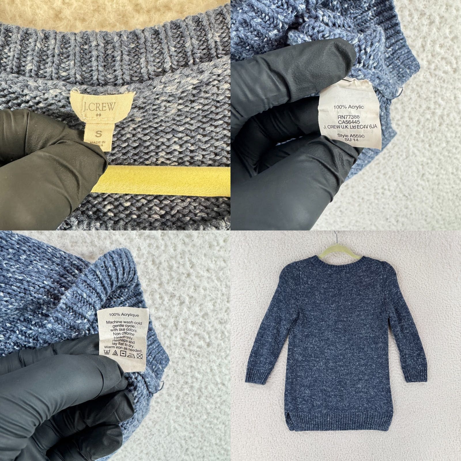 J.Crew J. Crew Blue Knit Crew Neck Sweater Womens 3/4 Sleeve Pullover Size Small Size S / US 4 / IT 40 - 8 Thumbnail