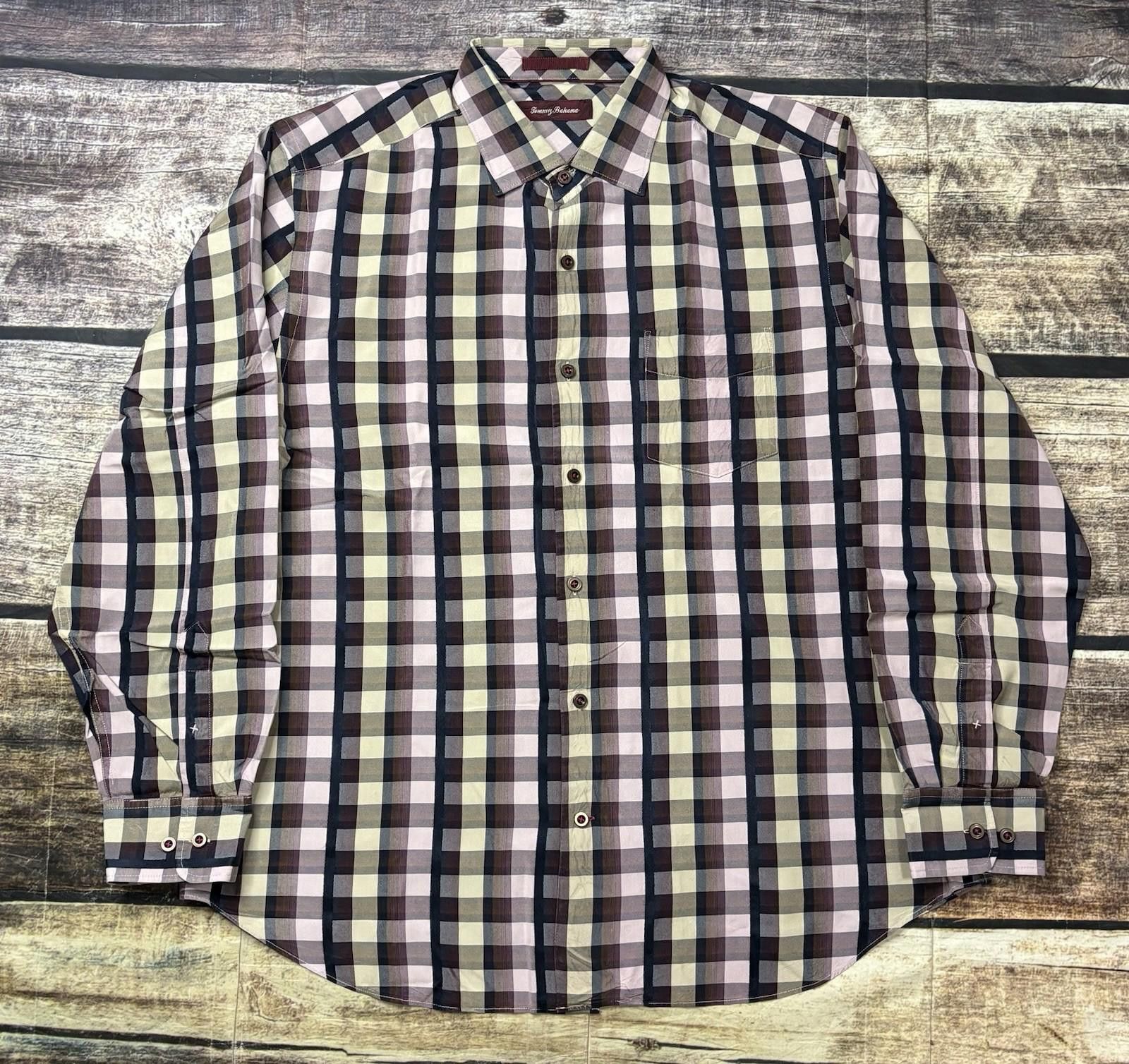 Tommy Bahama Tommy Bahama Shirt Mens Large Silk Check Purple Pockets Size US L / EU 52-54 / 3 - 1 Thumbnail