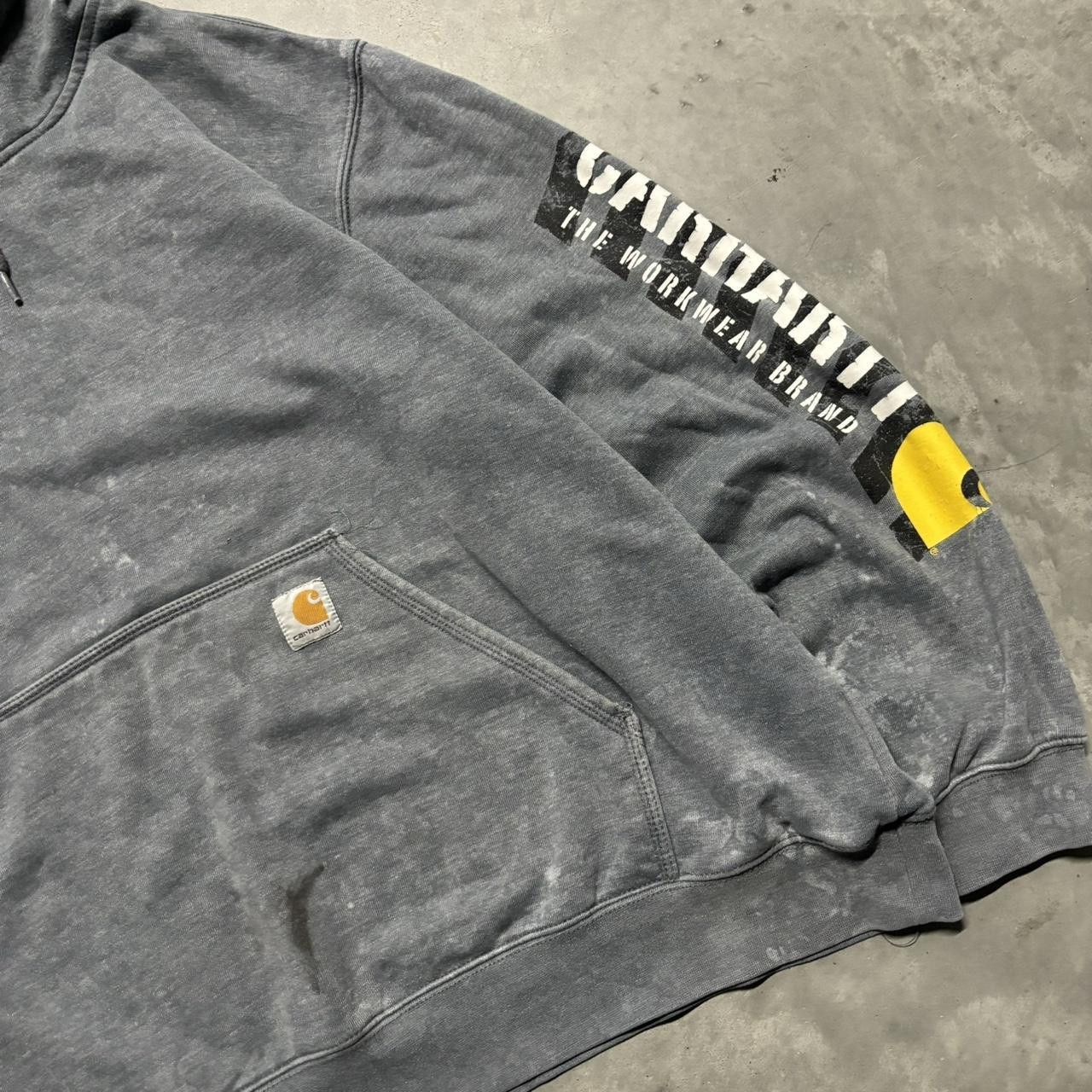 Carhartt × Vintage Crazy Vintage Y2K/2000s Faded Grey Carhartt Workwear Essential Hoodie! Size US XXL / EU 58 / 5 - 4 Thumbnail