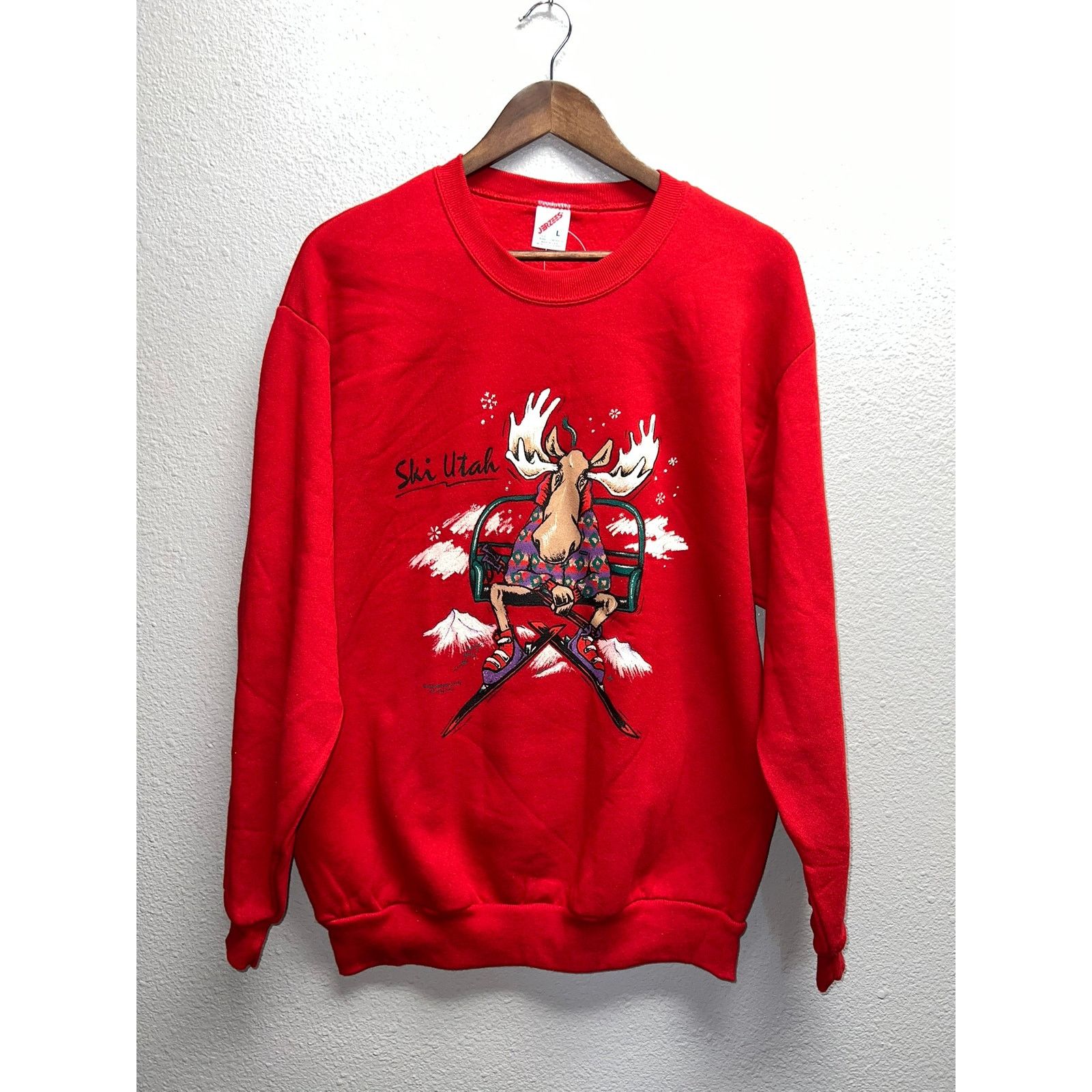 Vintage Vintage Ski Sweatshirt Skiing Crewneck Utah NWT 90s Large Size US L / EU 52-54 / 3 - 1 Thumbnail