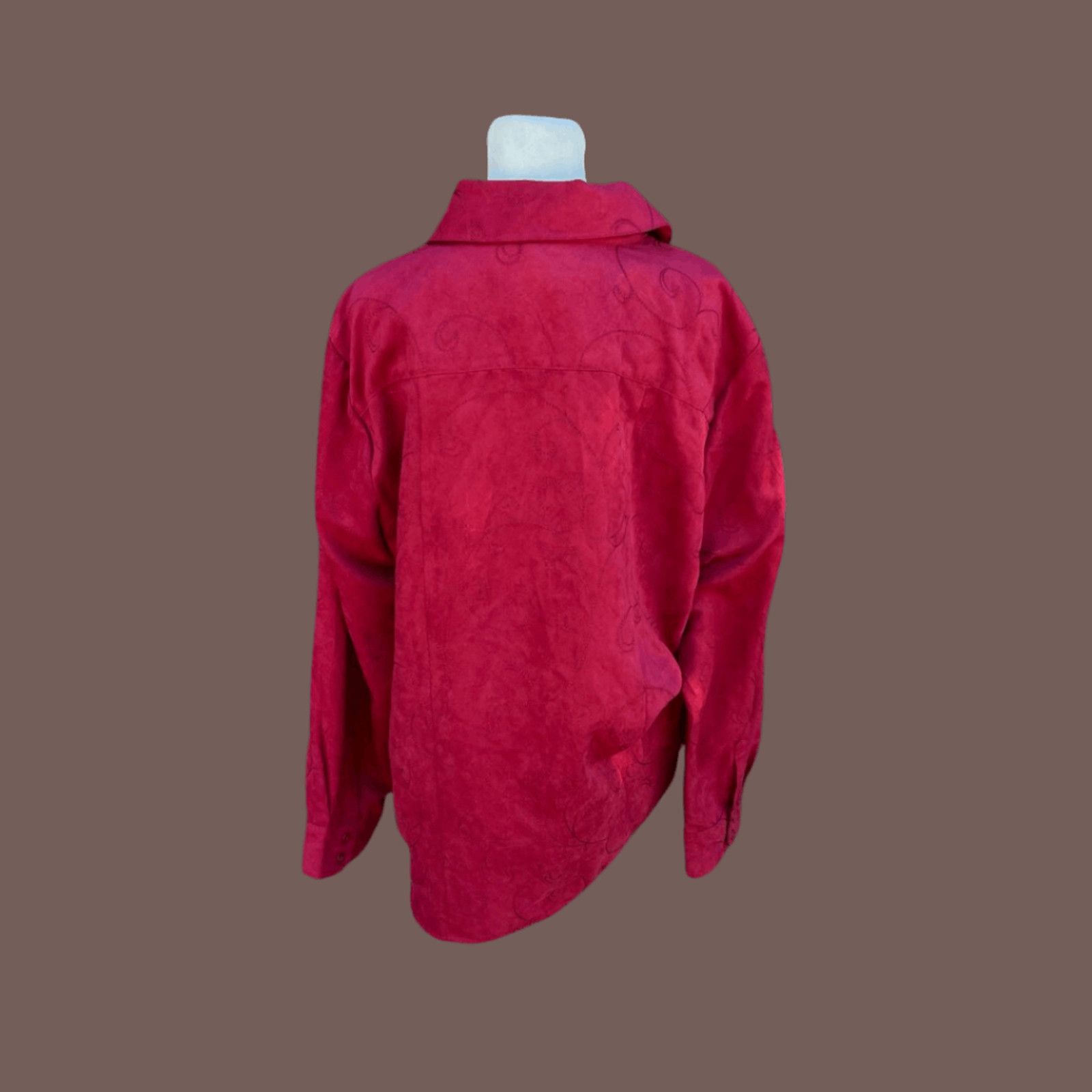 Croft & Barrow VTG Embroidered Shirt | Croft & Barrow Red | Y2K Femme Size L / US 10 / IT 46 - 2 Thumbnail