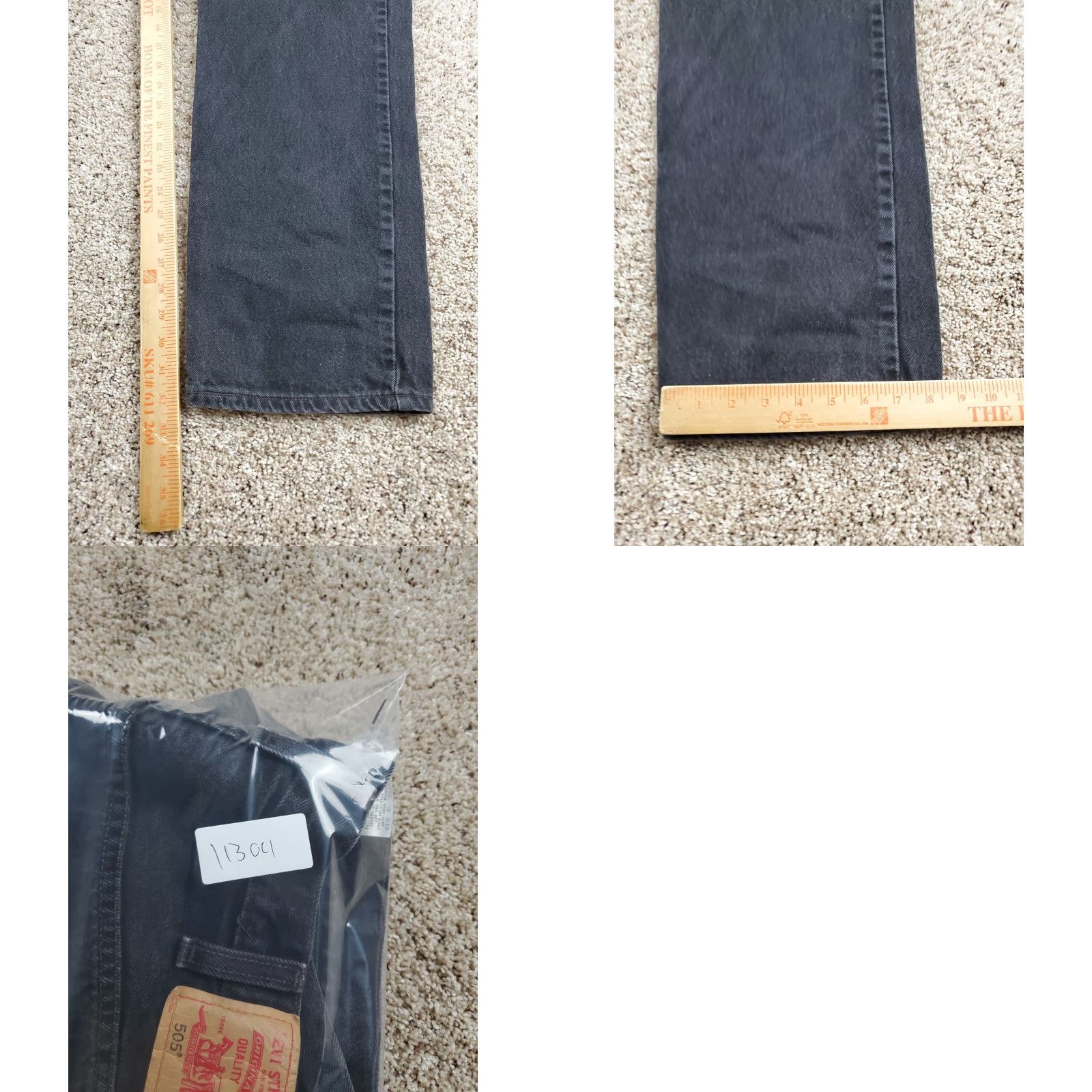 Levi's VINTAGE Levi's 505 Jeans 38x34 Mens Black Regular Fit Straight Leg Cotton Denim Size US 38 / EU 54 - 9 Thumbnail