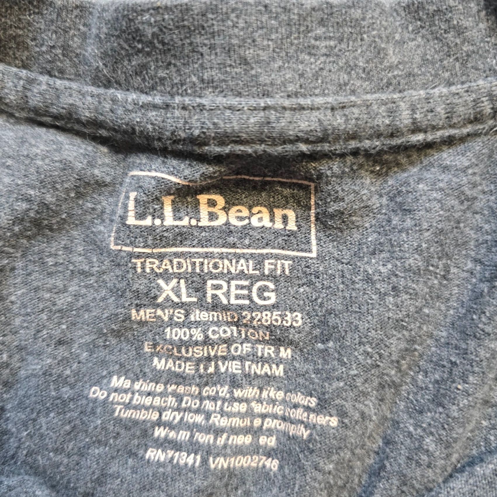 Vintage LL Bean Mens Large Gray Henley Long Sleeve Outdoor Casual Shirt Size US L / EU 52-54 / 3 - 5 Thumbnail