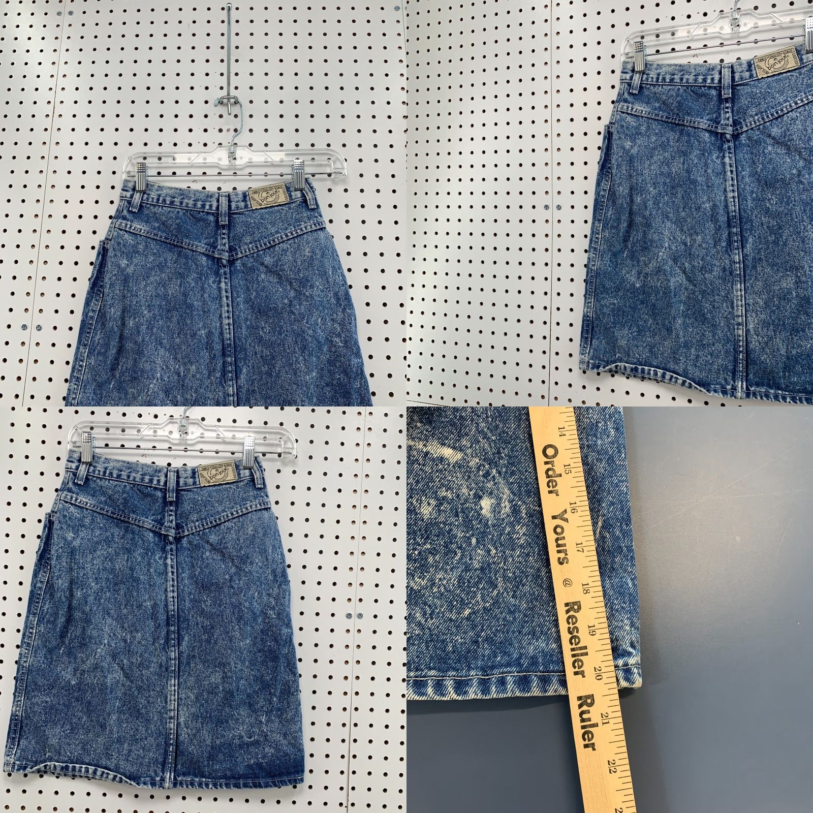 Vintage VINTAGE Bonjour Denim Skirt Acid Wash Women's Size 6 Knee-Length A-Line 80s 90s Made USA Size 28" / US 6 / IT 42 - 8 Thumbnail
