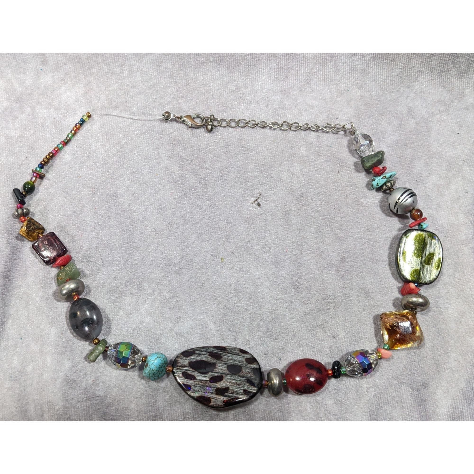Other Handmade Rainbow Gemstone And Glass Beaded Necklace Size ONE SIZE - 5 Thumbnail