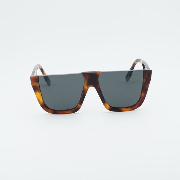 Fendi Fendi FE40136I 53A Sunglasses Havana Shield Frame, Grey Lens Size ONE SIZE - 7 Thumbnail