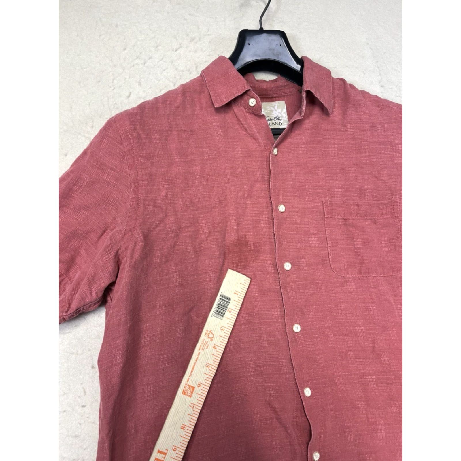 Tasso Elba Tasso Elba Shirt Men L Light Red Linen Silk Short Sleeve Button-Up Collared Regular Pockets 90s Dad Outdoor Theme Vintage No Size US L / EU 52-54 / 3 - 4 Thumbnail