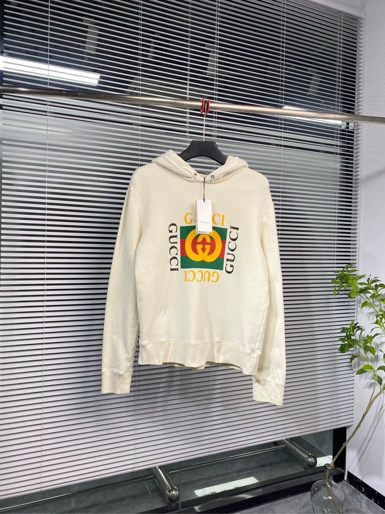 Gucci Gucci Distressed Hoodie with Double G Logo Size US M / EU 48-50 / 2 - 1 Thumbnail