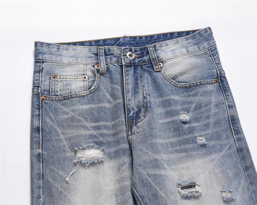 Japanese Brand × Jean American high street men's loose gradient ripped jeans Size US 32 / EU 48 - 3 Thumbnail