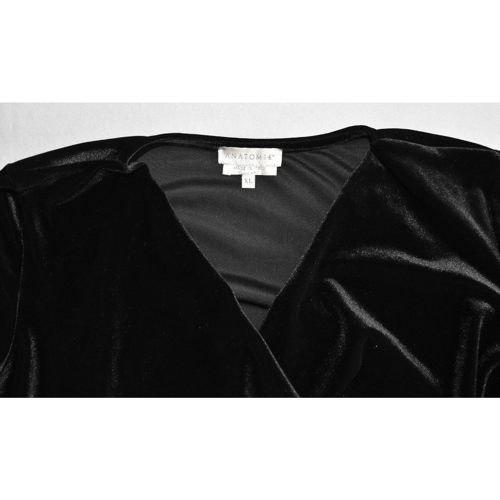 Anatomie ANATOMIE Black Velvet Fake Wrap Cocktail Dress Size XL Size XL / US 12-14 / IT 48-50 - 5 Thumbnail