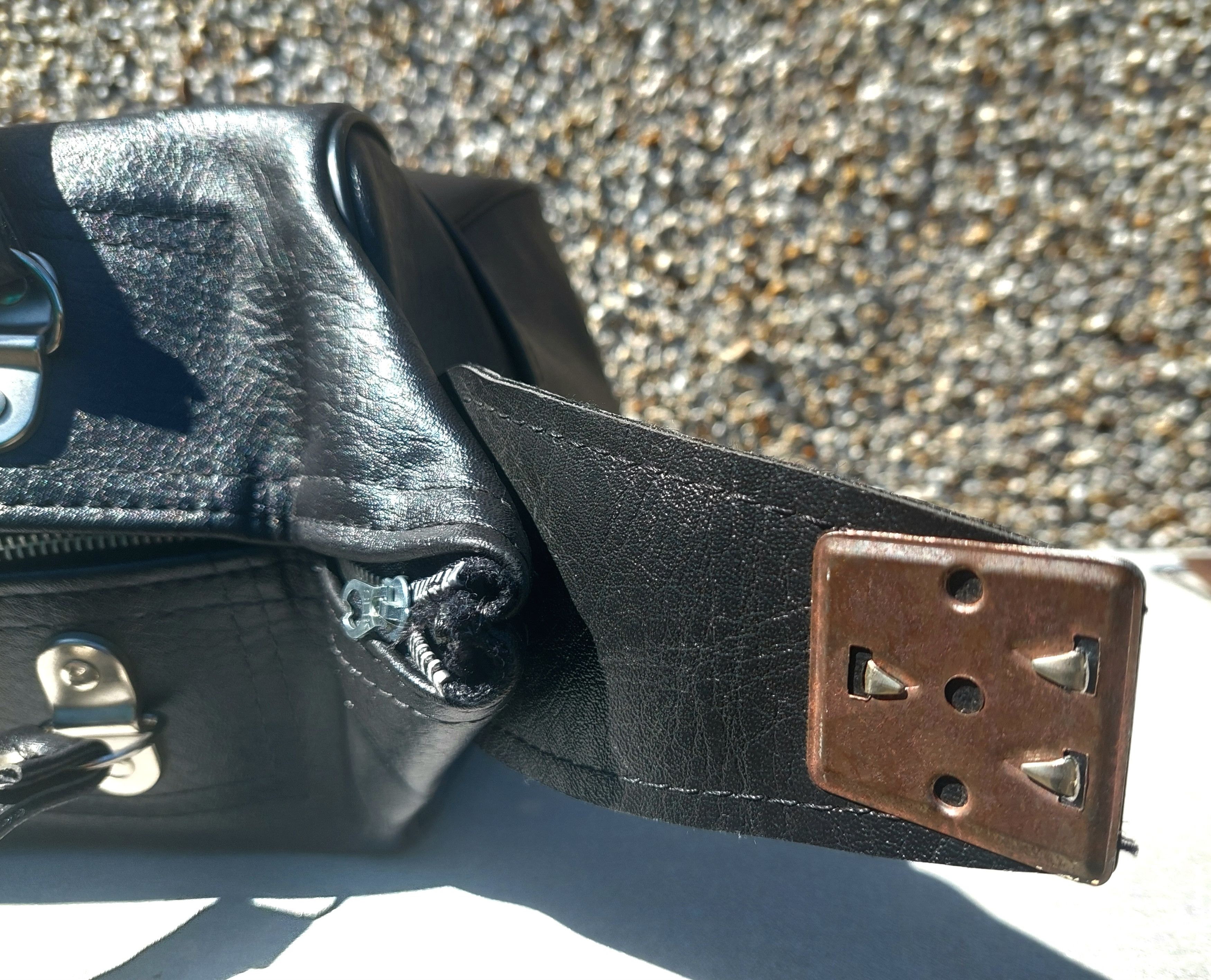 Vintage Vintage black leather luggage handle bag Size ONE SIZE - 7 Thumbnail