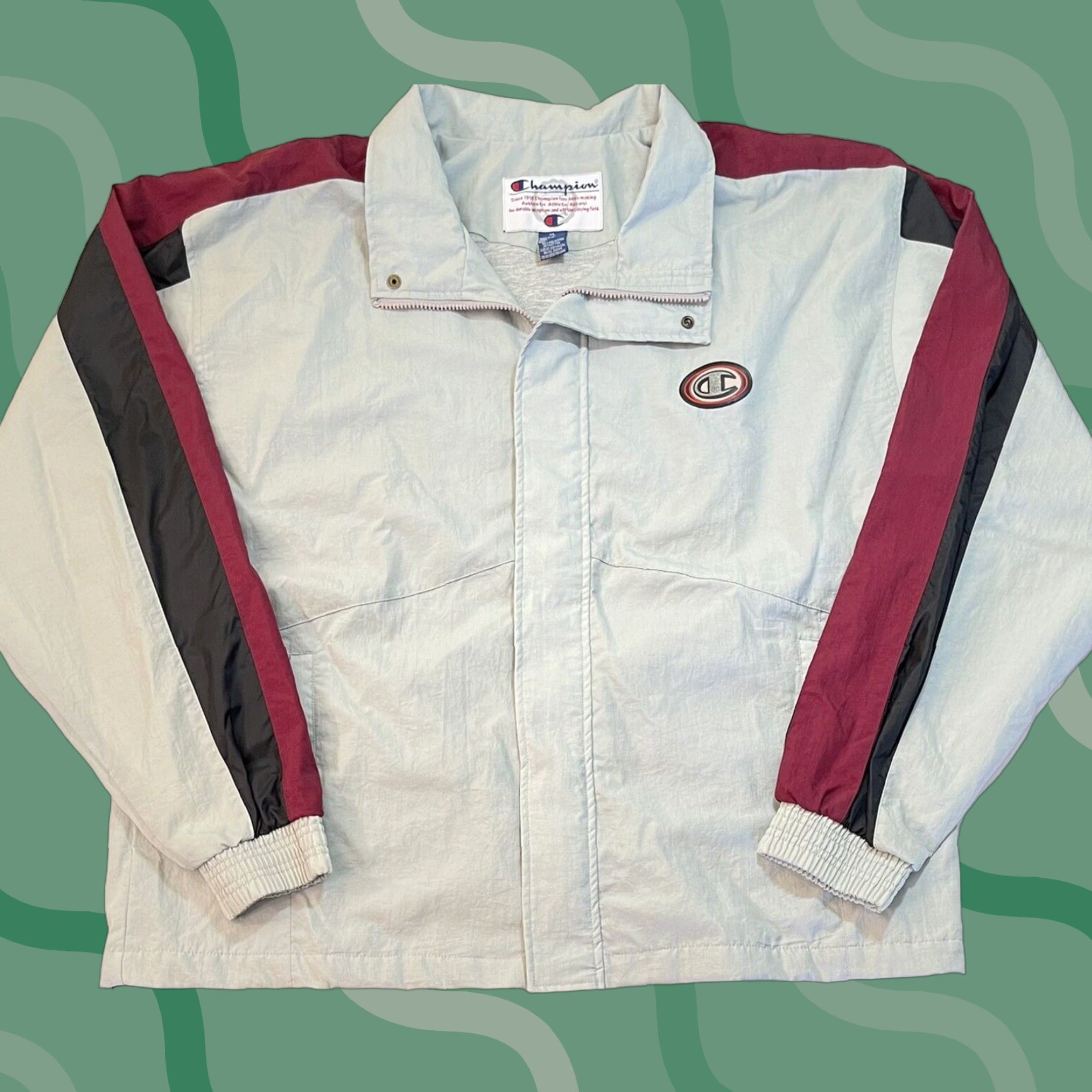 Champion VINTAGE Champion Lined Windbreaker Jacket Full Zip Coat Outdoor C Logo XL Men? (But gender not specified) Size US XL / EU 56 / 4 - 1 Thumbnail