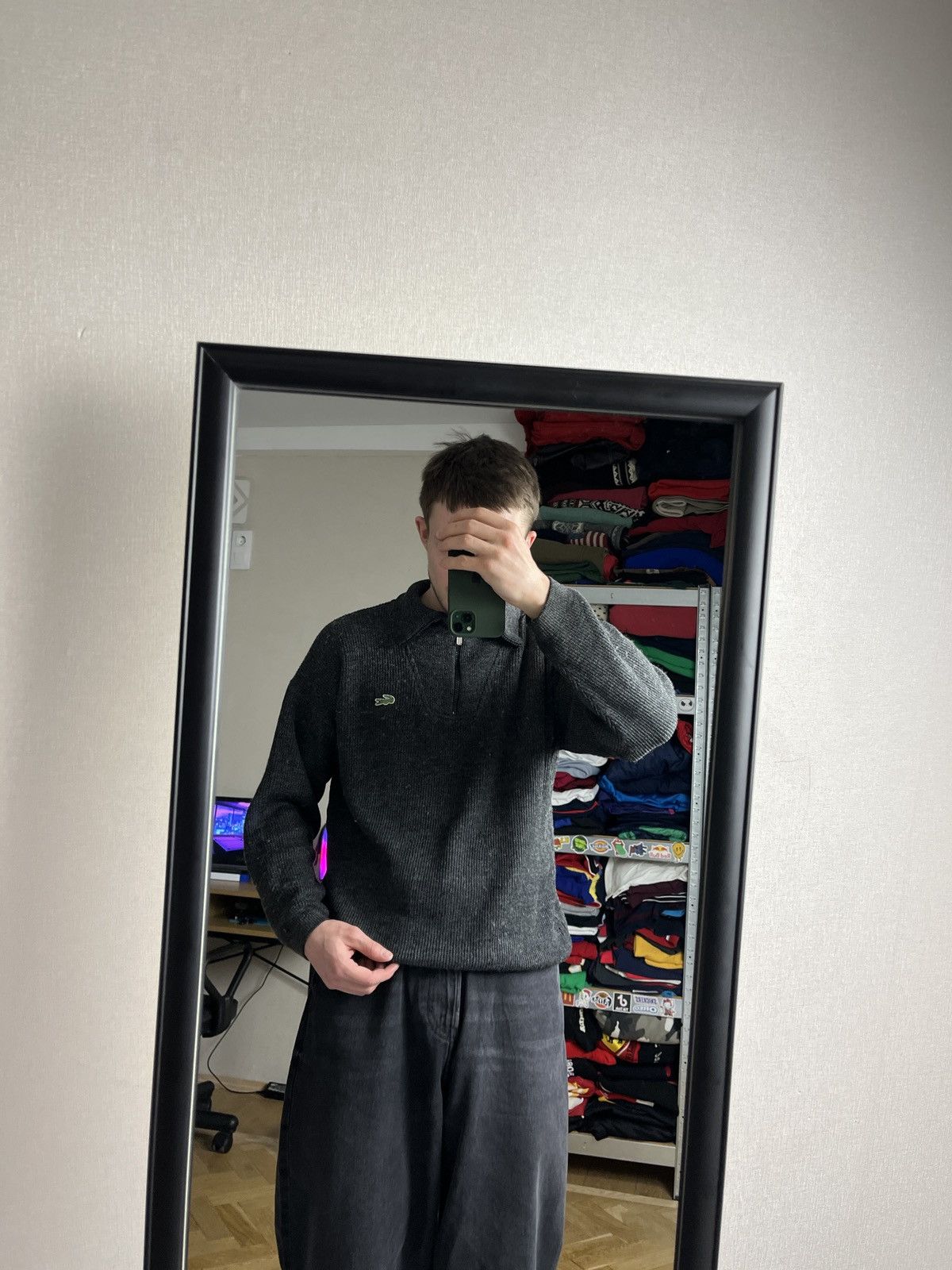 Lacoste × Vintage Vintage Rare Lacoste Made in France Wool Zip Sweater Y2K Size US L / EU 52-54 / 3 - 2 Thumbnail