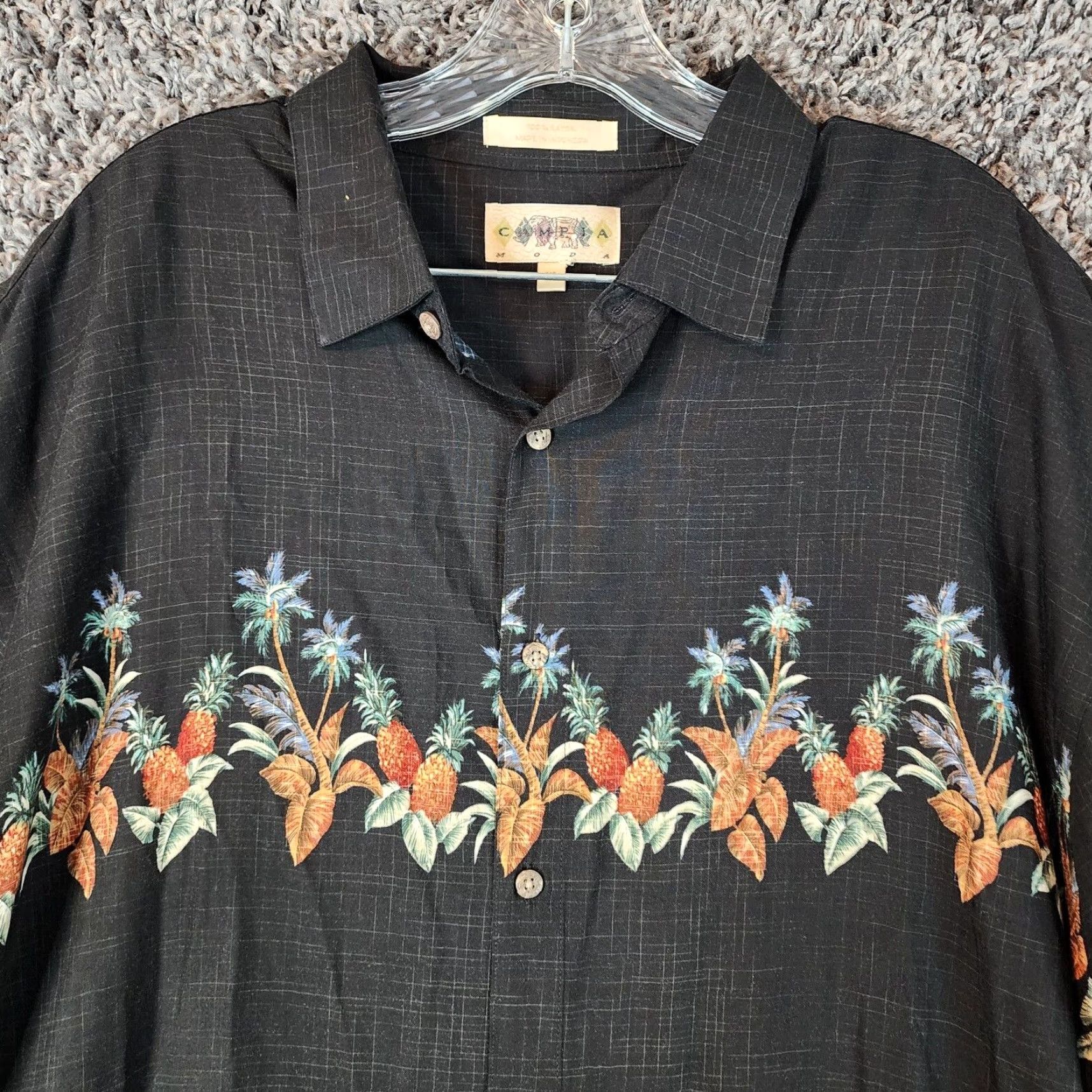 Vintage VINTAGE Campia Moda Mens Shirt Black Hawaiian 100% Rayon Short Sleeve Button-Up XL Mens Size US 36 / EU 52 - 4 Thumbnail