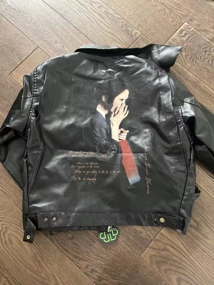 Japanese Brand PU Leather Jacket Turn-down Collar Long Sleeve Size US L / EU 52-54 / 3 - 5 Thumbnail