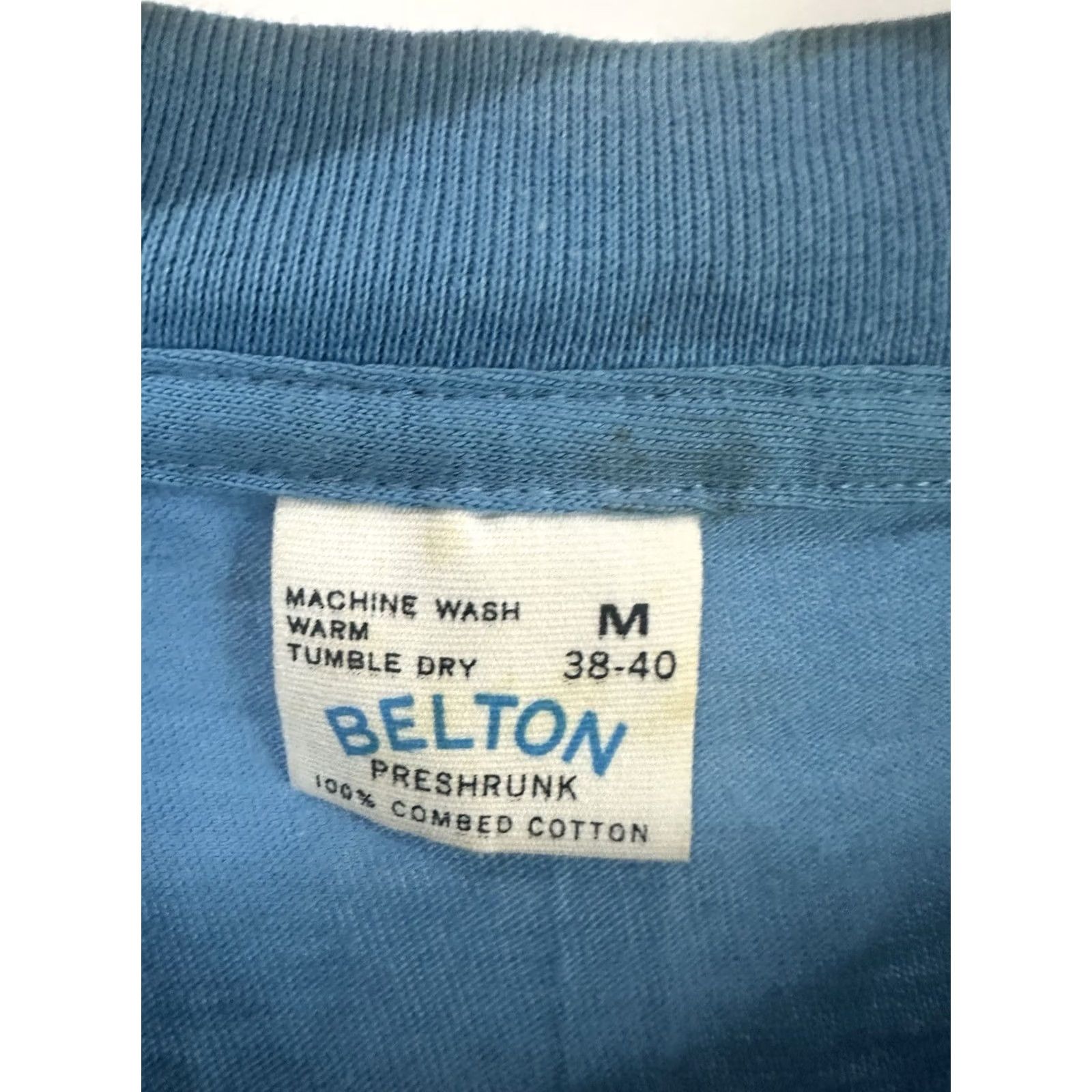 Vintage VTG 80s Surf Mermaid Magically Ocean Wave Iron On Belton T-Shirt Size L Blue Mens Short Sleeve Size US L / EU 52-54 / 3 - 3 Thumbnail
