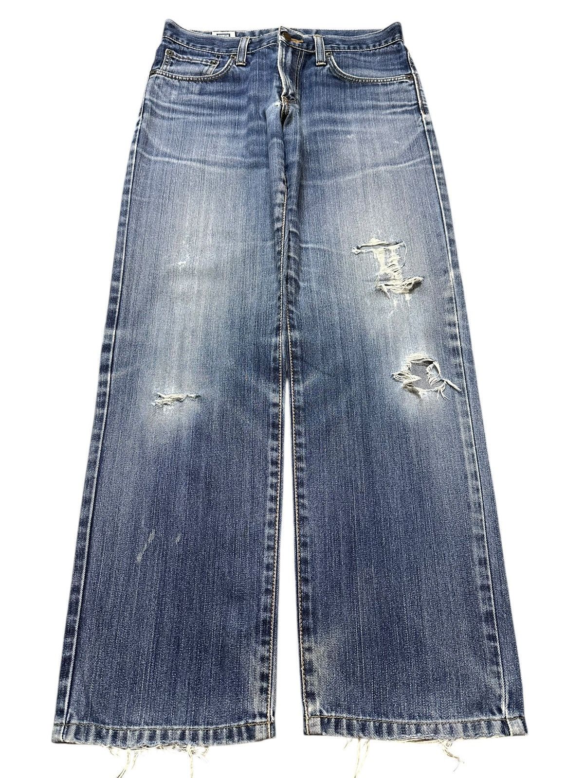 Edwin Vintage Edwin 404 Faded Wash Distressed Style Loose Jeans Size US 31 - 1 Thumbnail