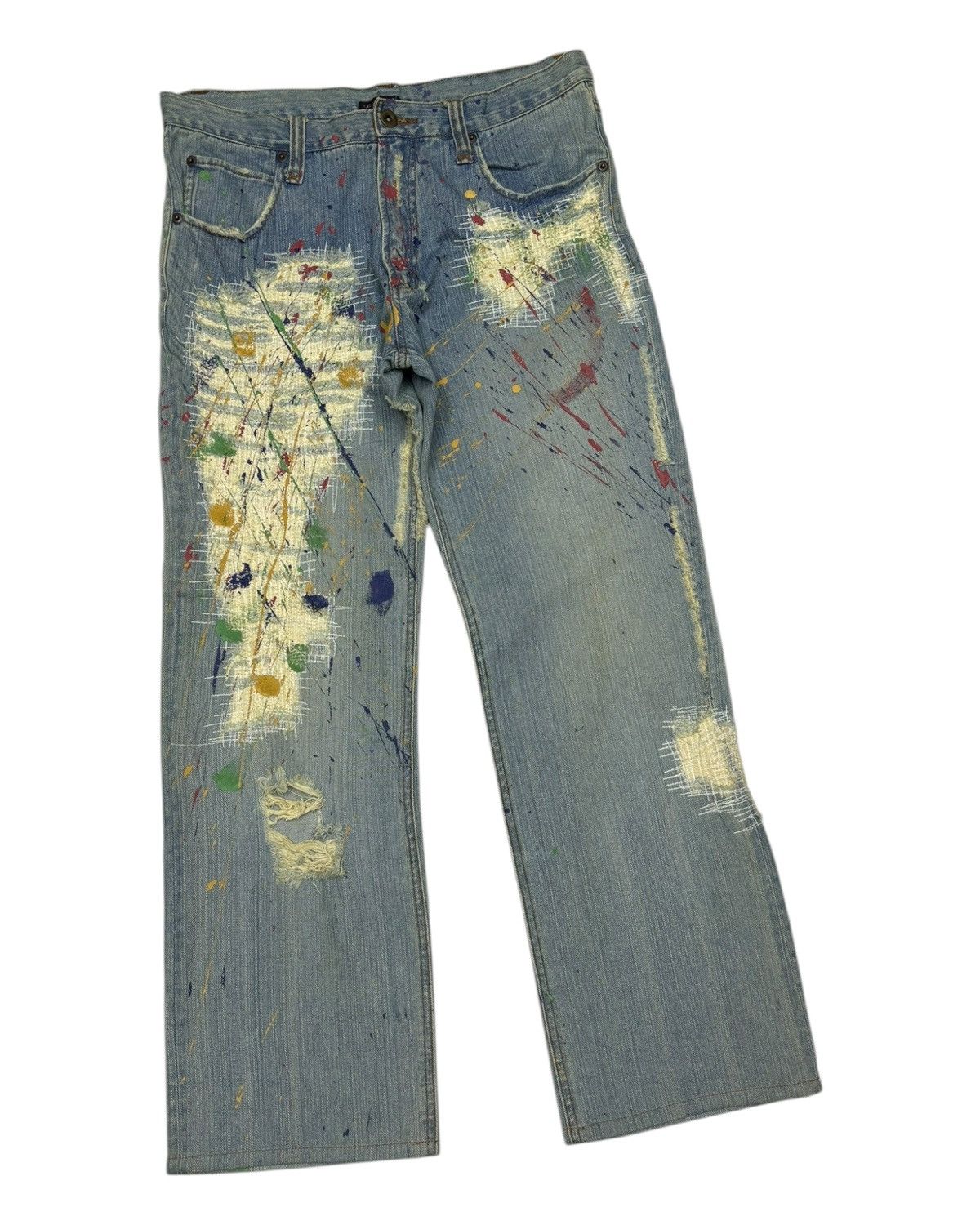 If Six Was Nine × Japanese Brand × Kapital Vintage Exhibitionist Patchwork Boro Sashiko Distress Denim Size US 32 / EU 48 - 5 Thumbnail