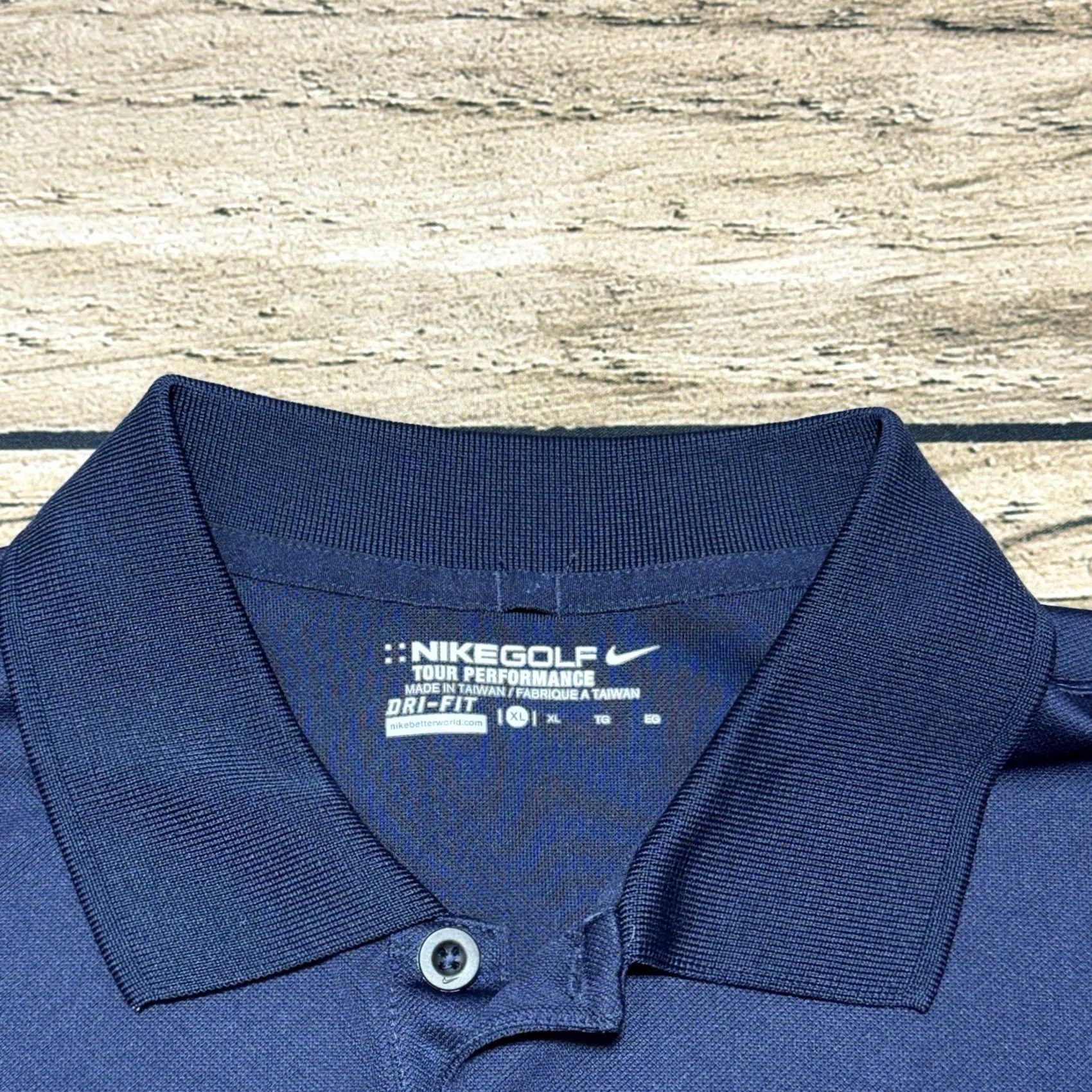 Nike Nike Golf Polo Shirt Mens XL Navy Blue Tour Performance Dri-FIT 452734 419 Polo Short Sleeve Button Collared Moisture Wicking Breathable Logo Graphic Size US XL / EU 56 / 4 - 3 Thumbnail
